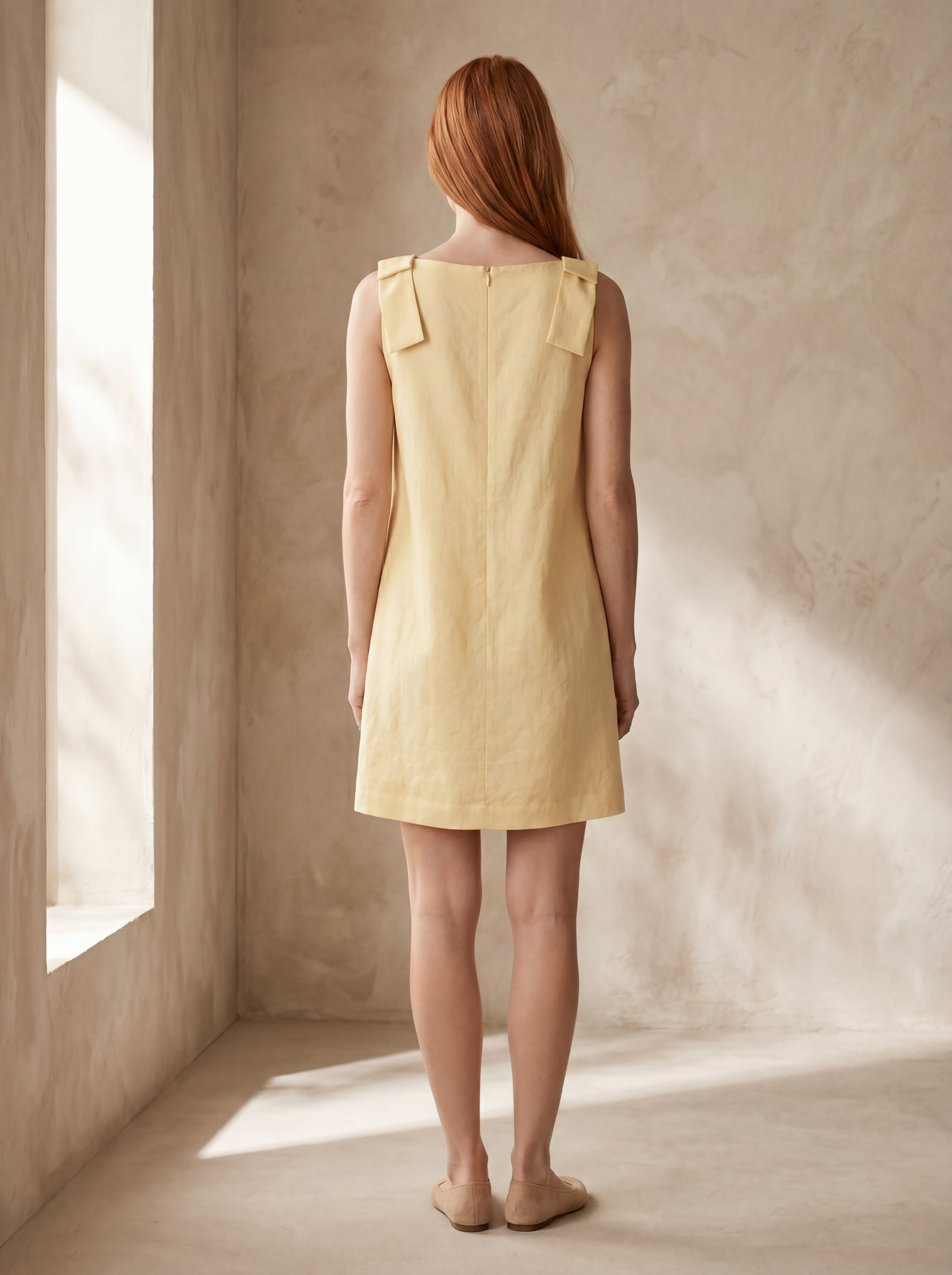 Vestido Beatriz Amarelo Bebê — Costas 01 #Cor_Amarelo Bebê