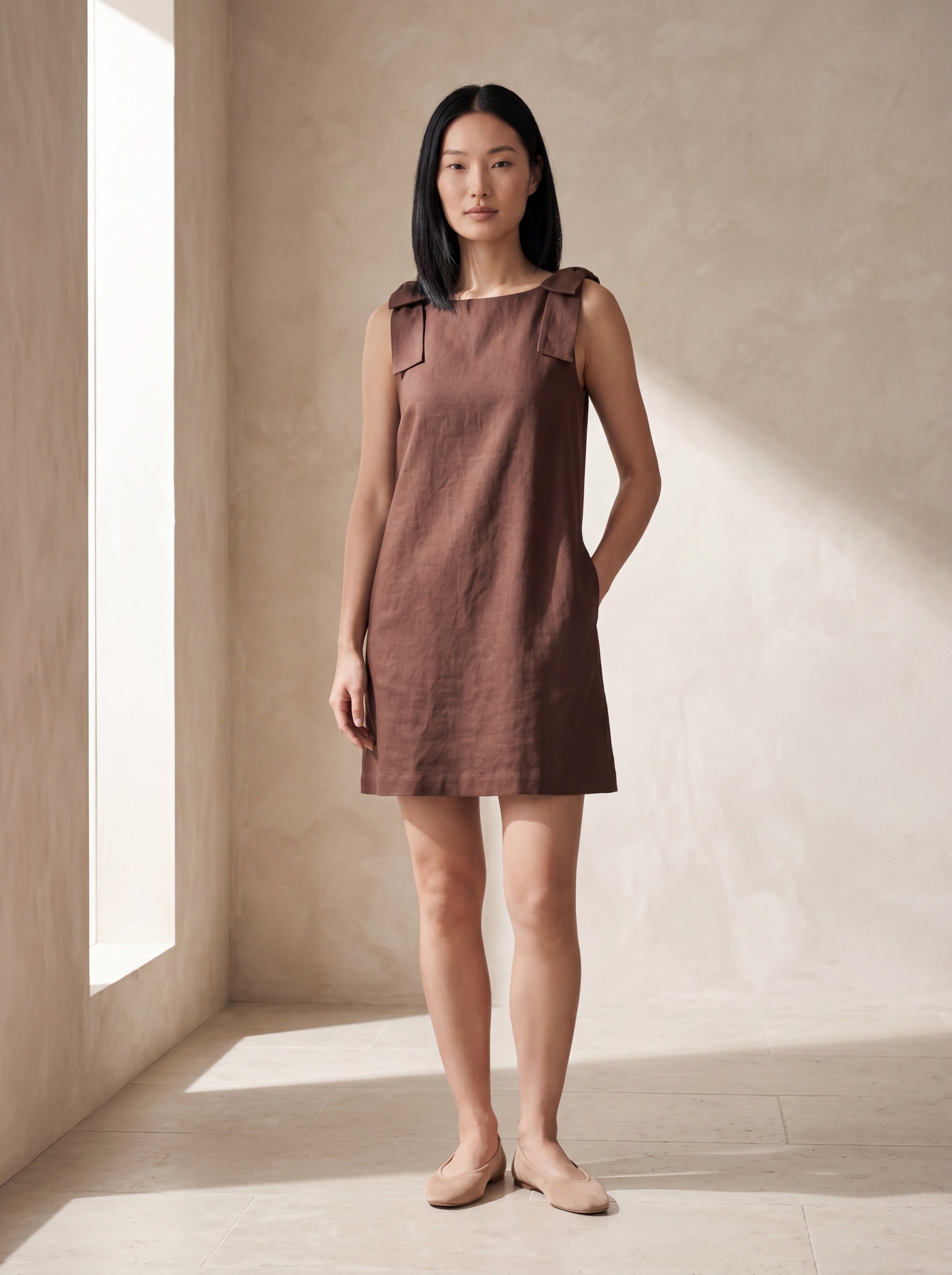 Vestido Beatriz Chocolate — Frente 01 #Cor_Chocolate