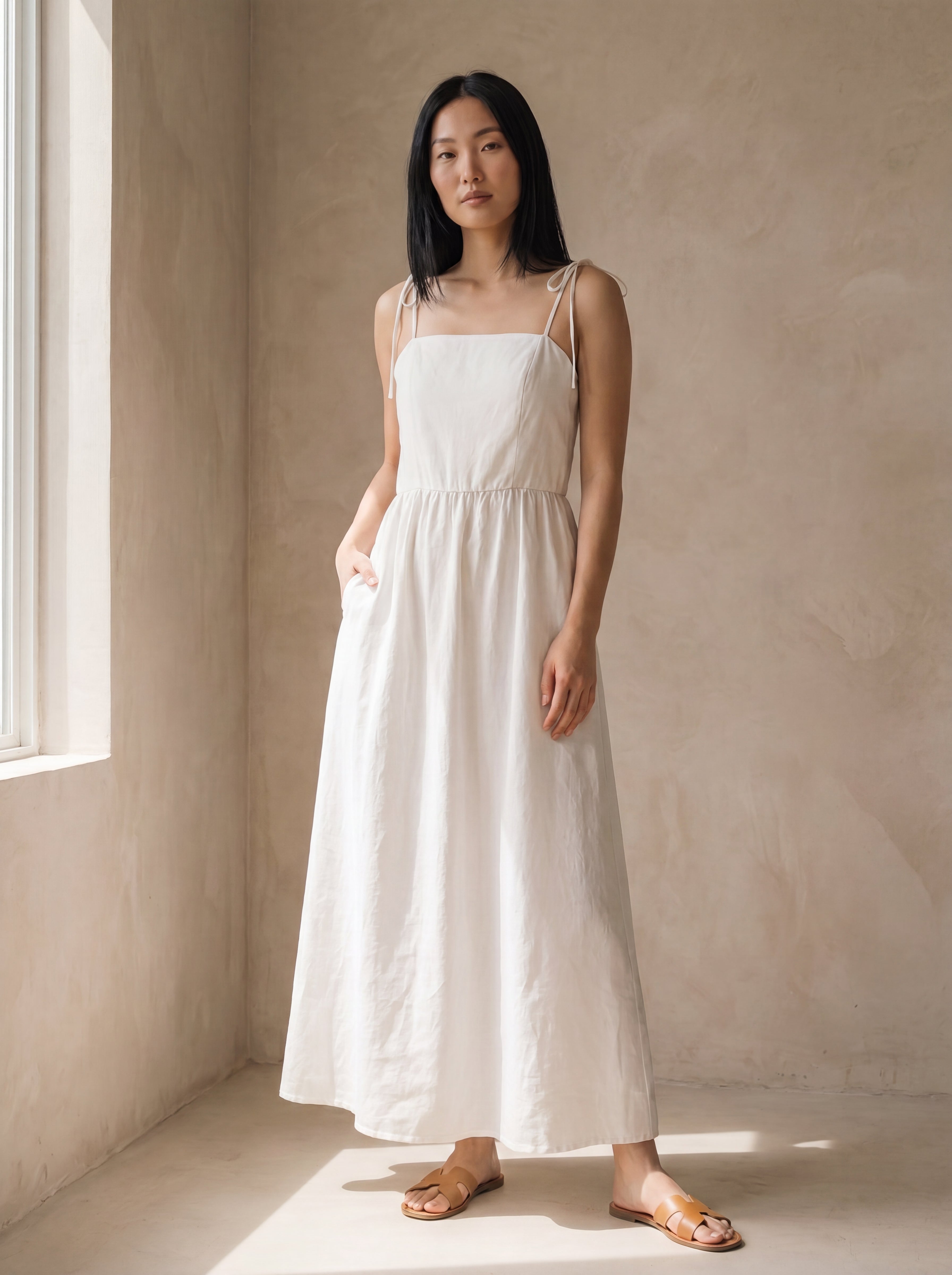 Vestido Dália Longo Branco — Frente 01 #Cor_Branco