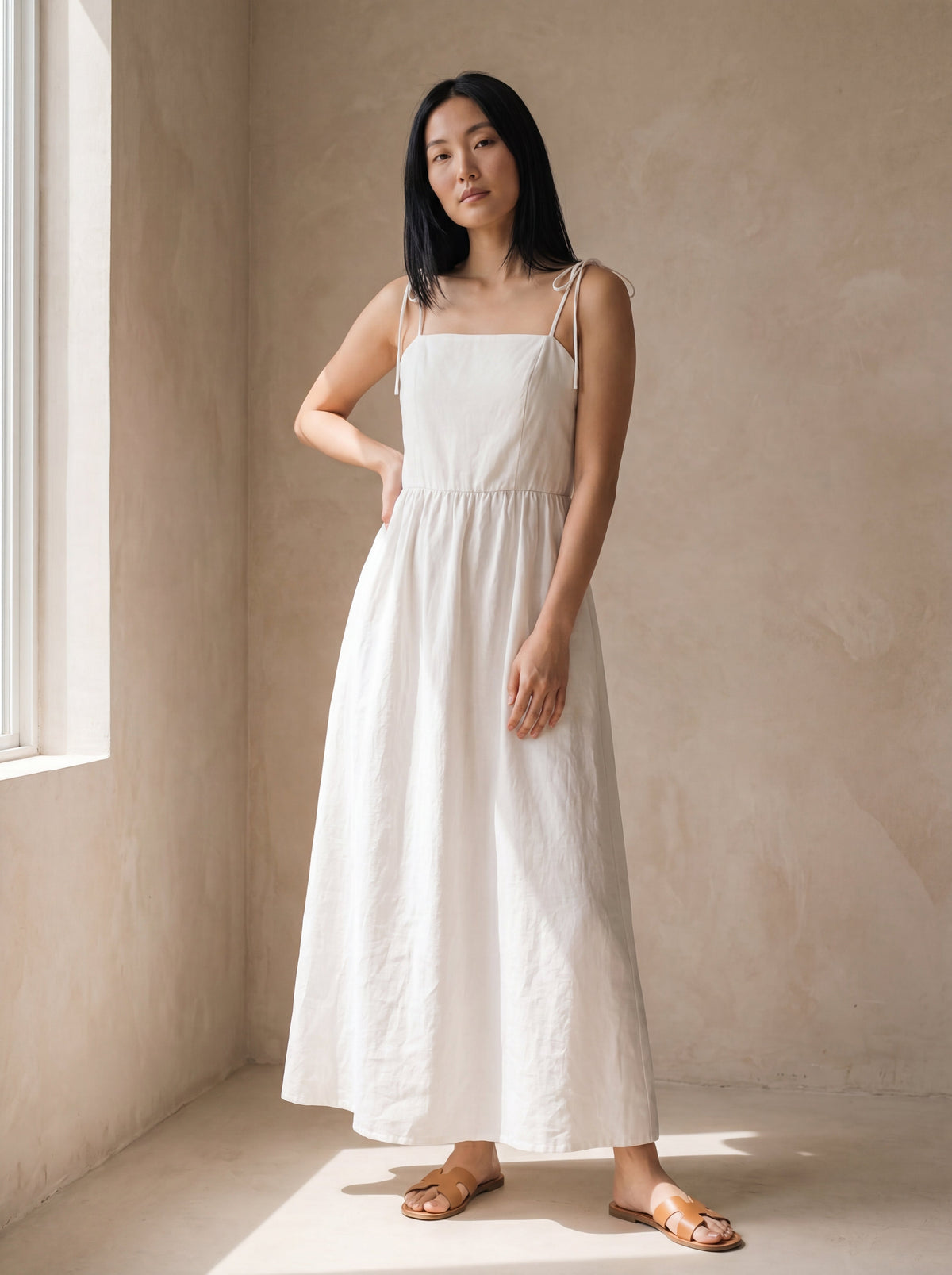 Vestido Dália Longo Branco — Frente 02 #Cor_Branco