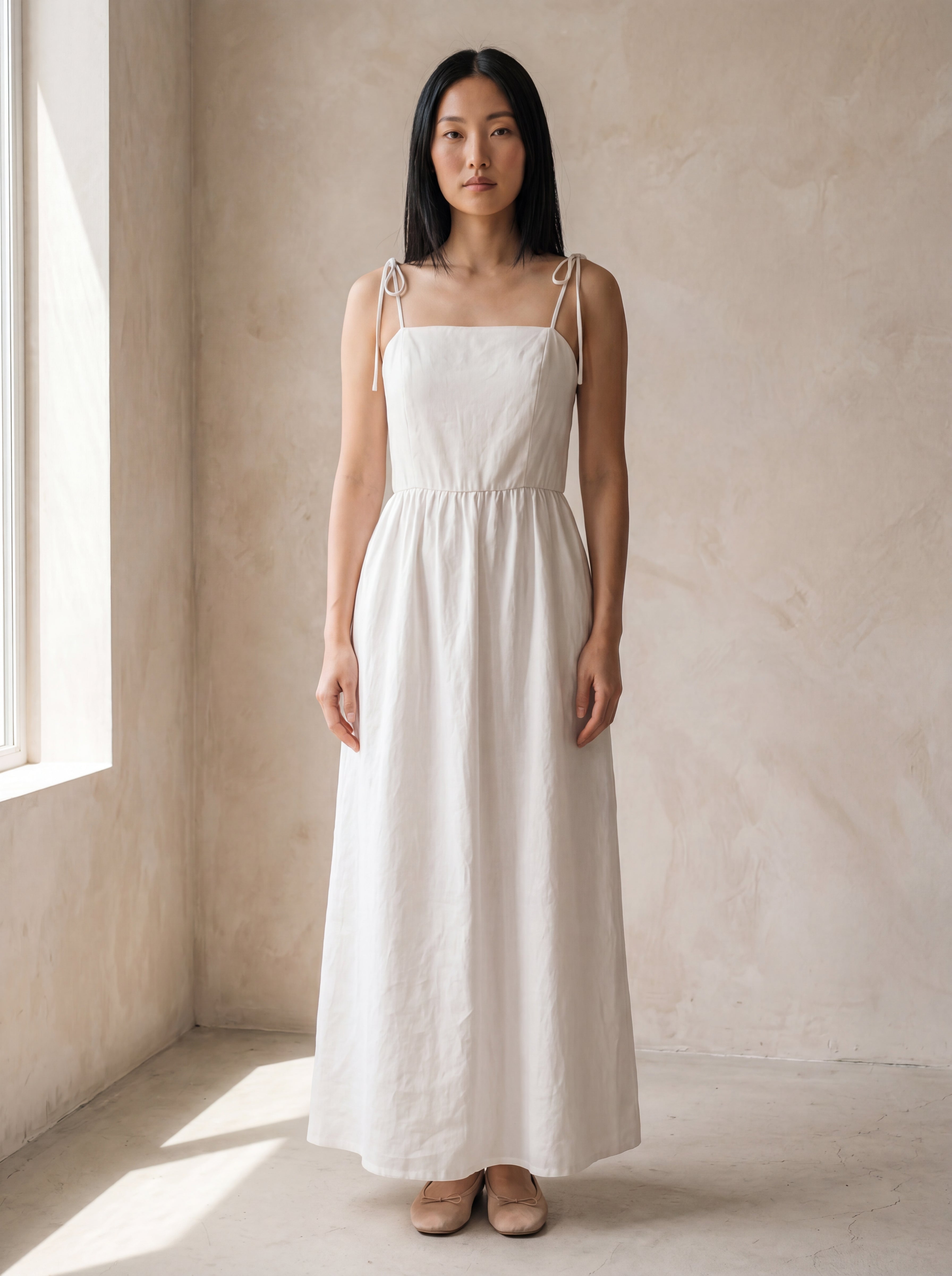 Vestido Dália Longo Branco — Frente 04 #Cor_Branco