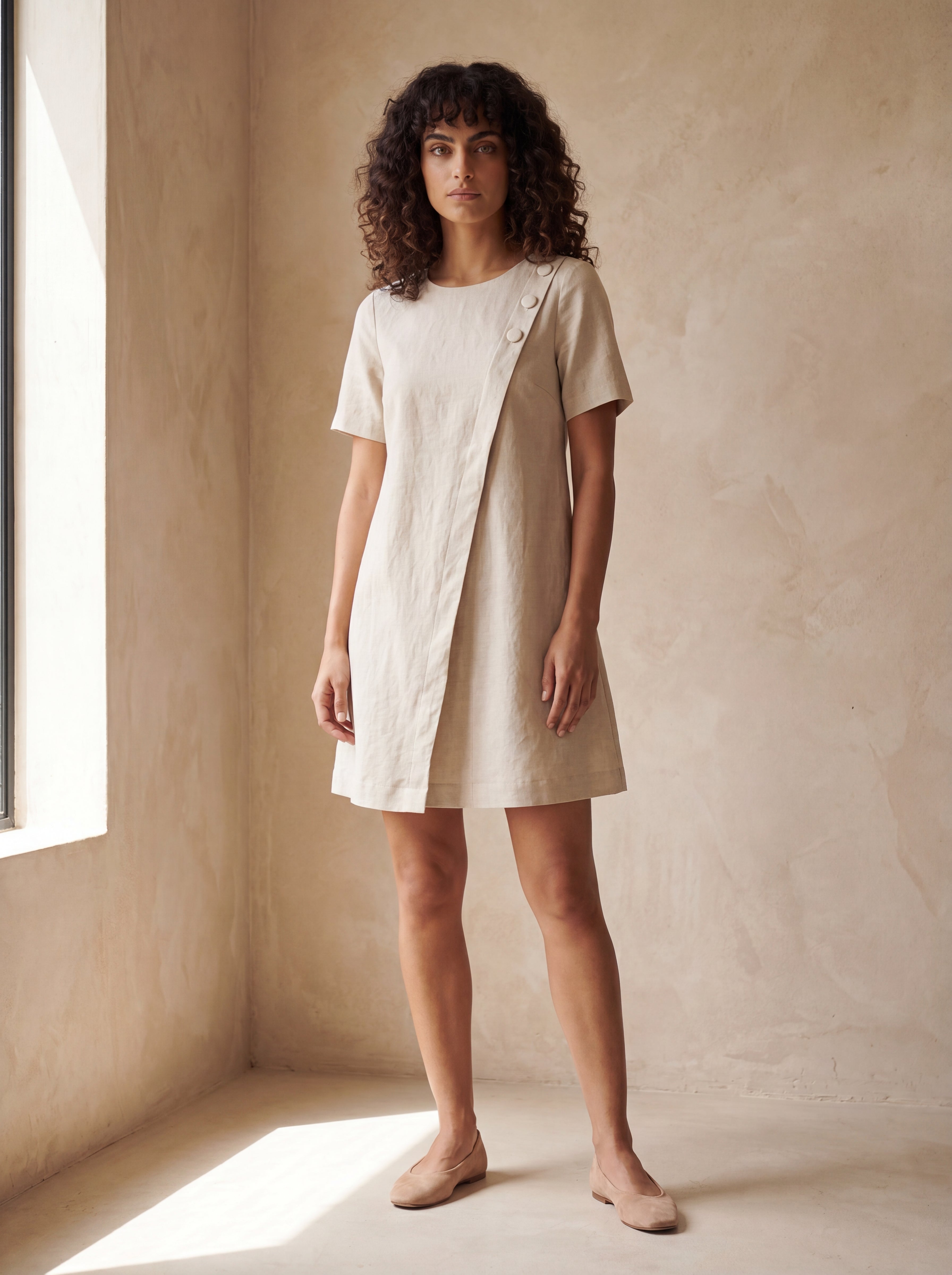 Vestido Júlia Cru — Frente 01 #Cor_Cru