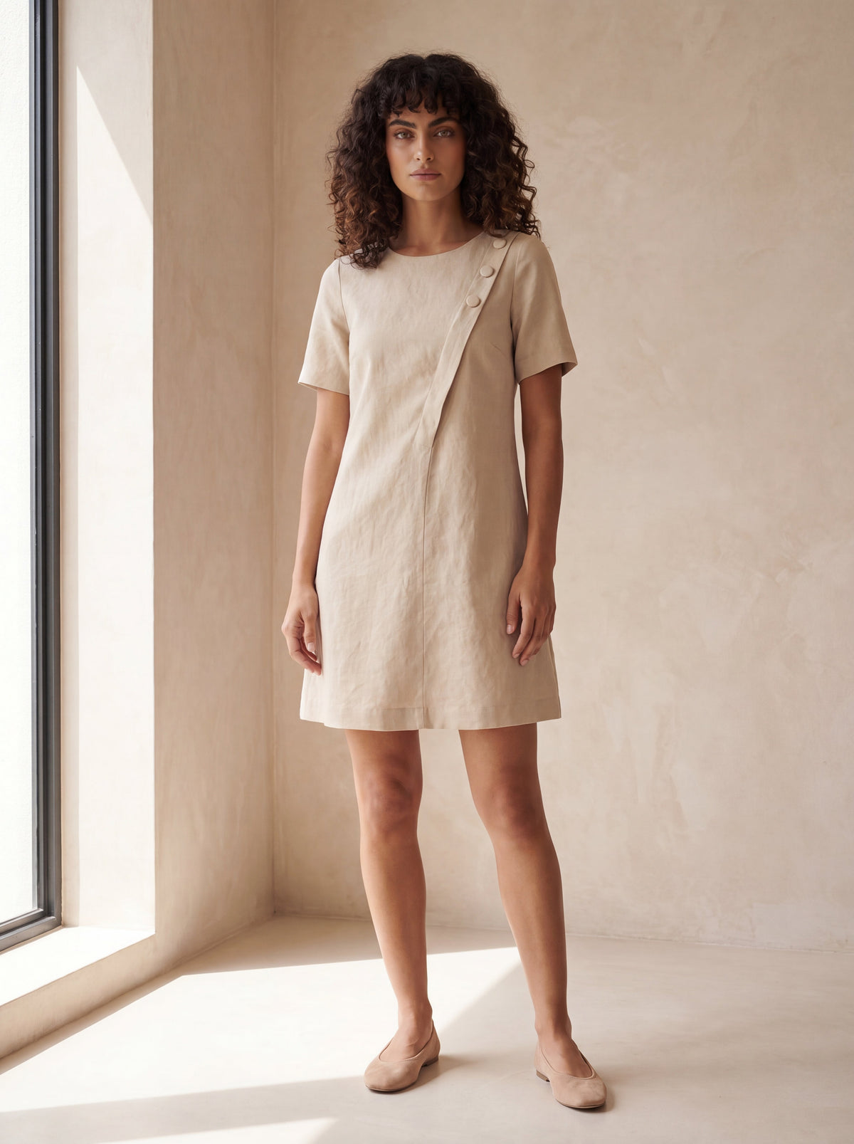 Vestido Júlia Cru — Frente 02 #Cor_Cru
