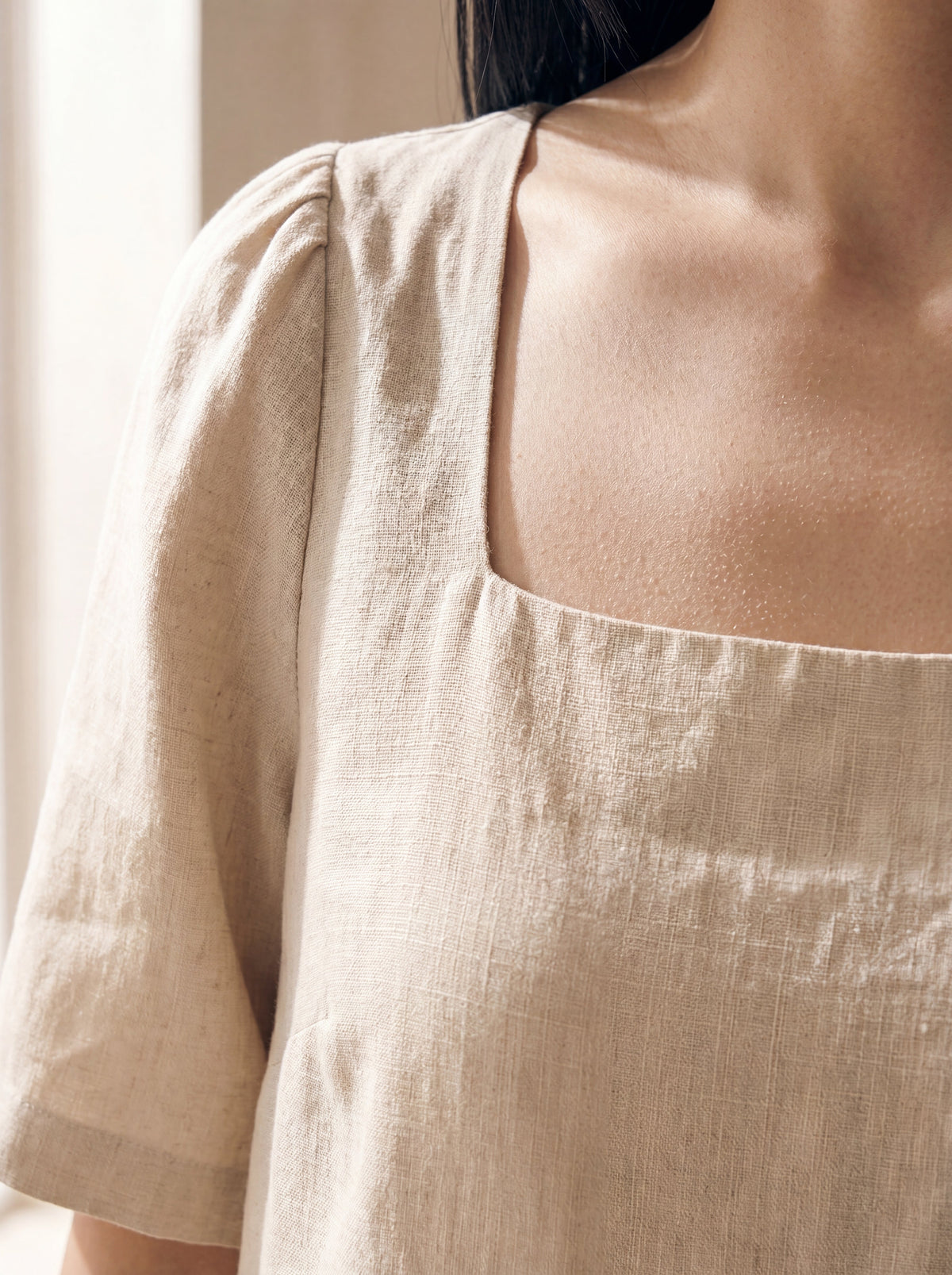 Vestido Lia Cru — Detalhe 01 #Cor_Cru