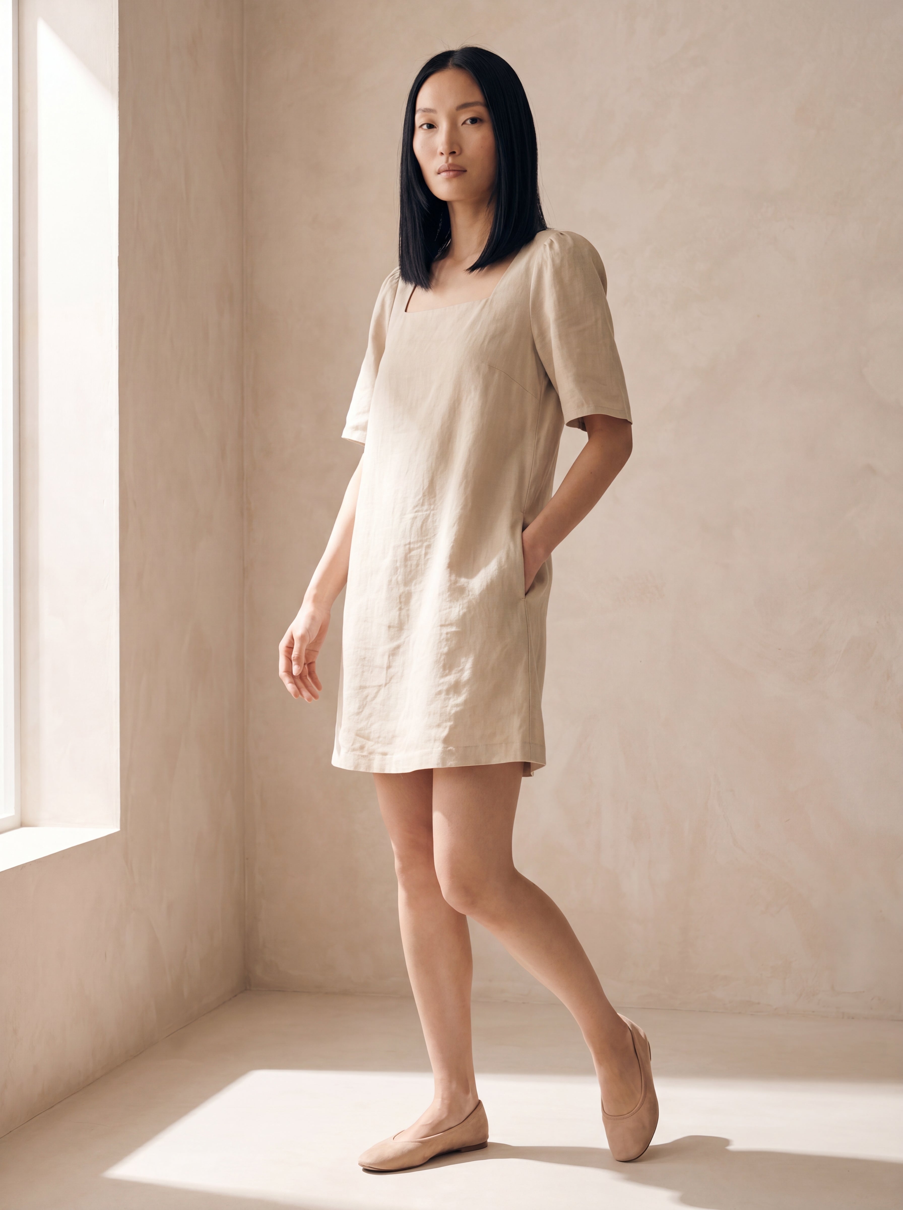 Vestido Lia Cru — Frente 01 #Cor_Cru