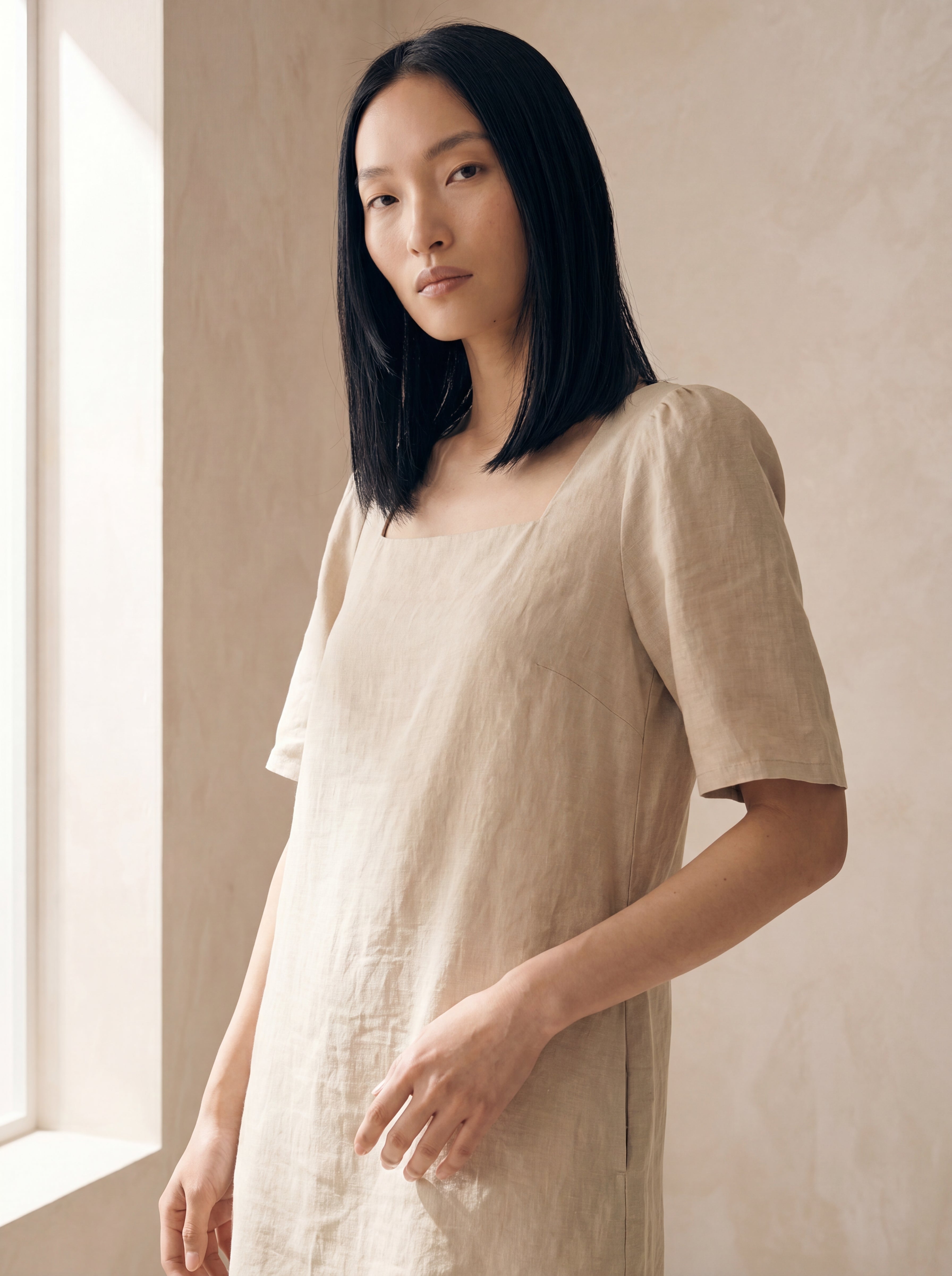 Vestido Lia Cru — Lateral 01 #Cor_Cru