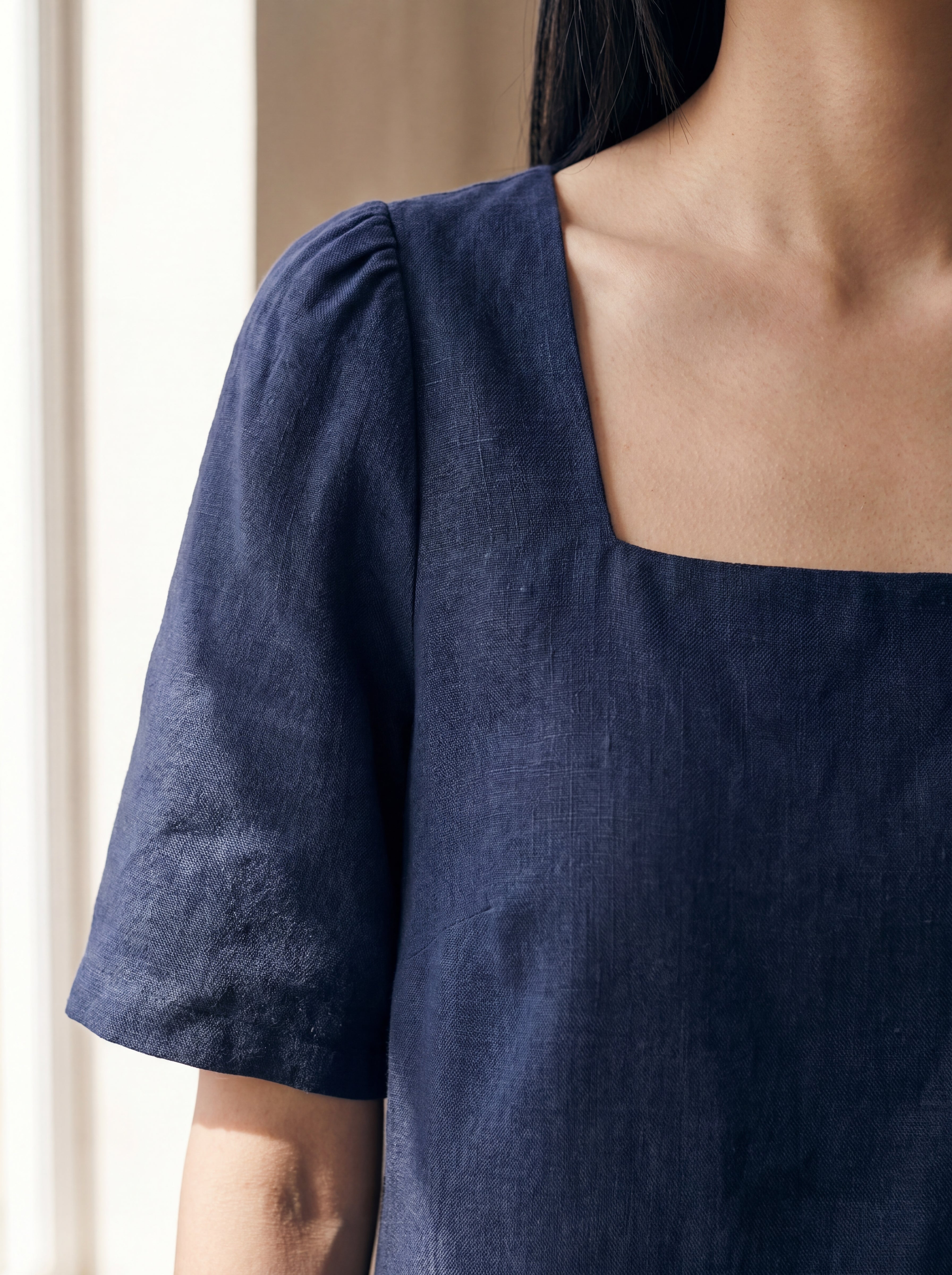Vestido Lia Marinho — Detalhe 01 #Cor_Marinho