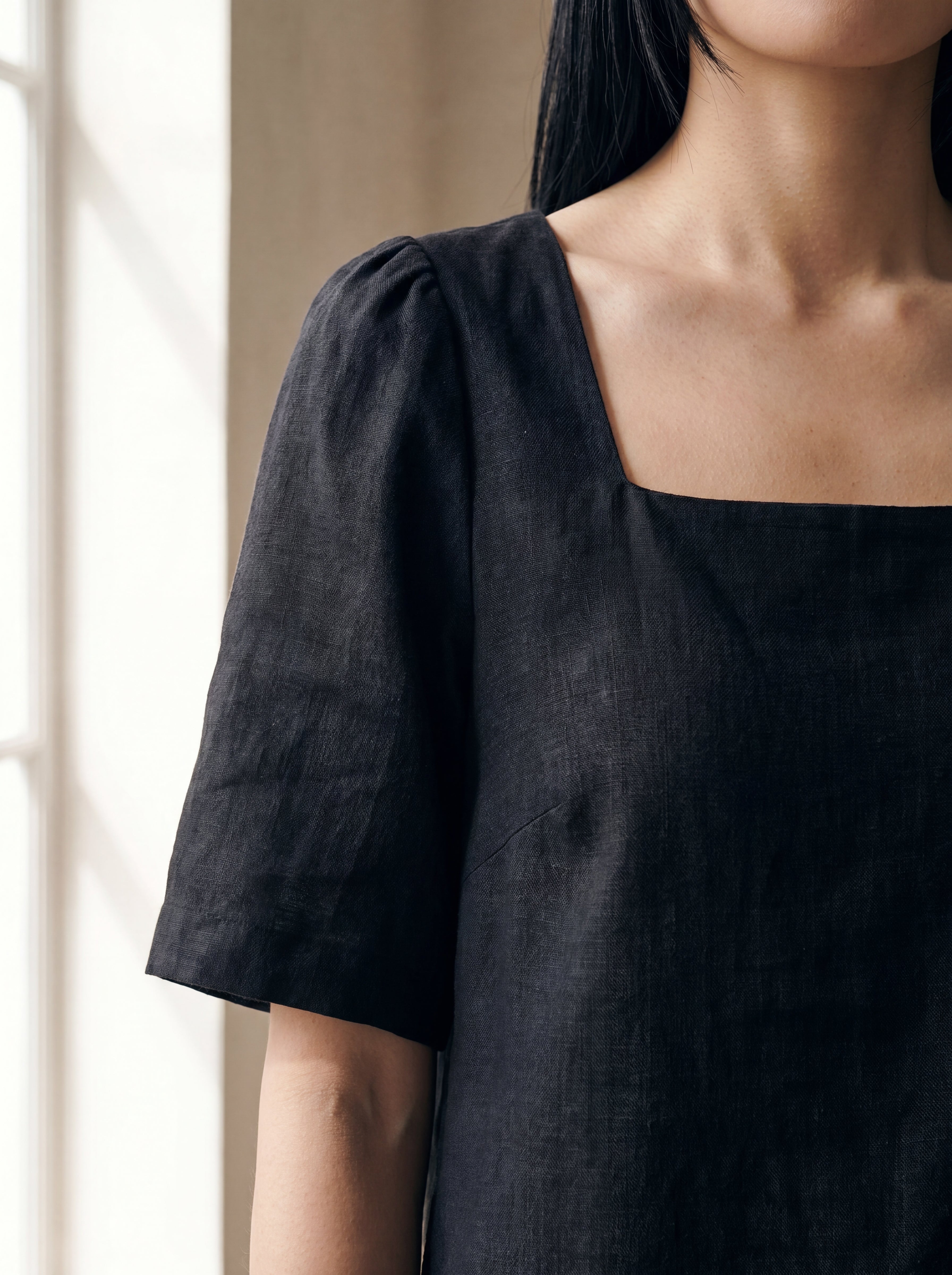 Vestido Lia Preto — Detalhe 01 #Cor_Preto
