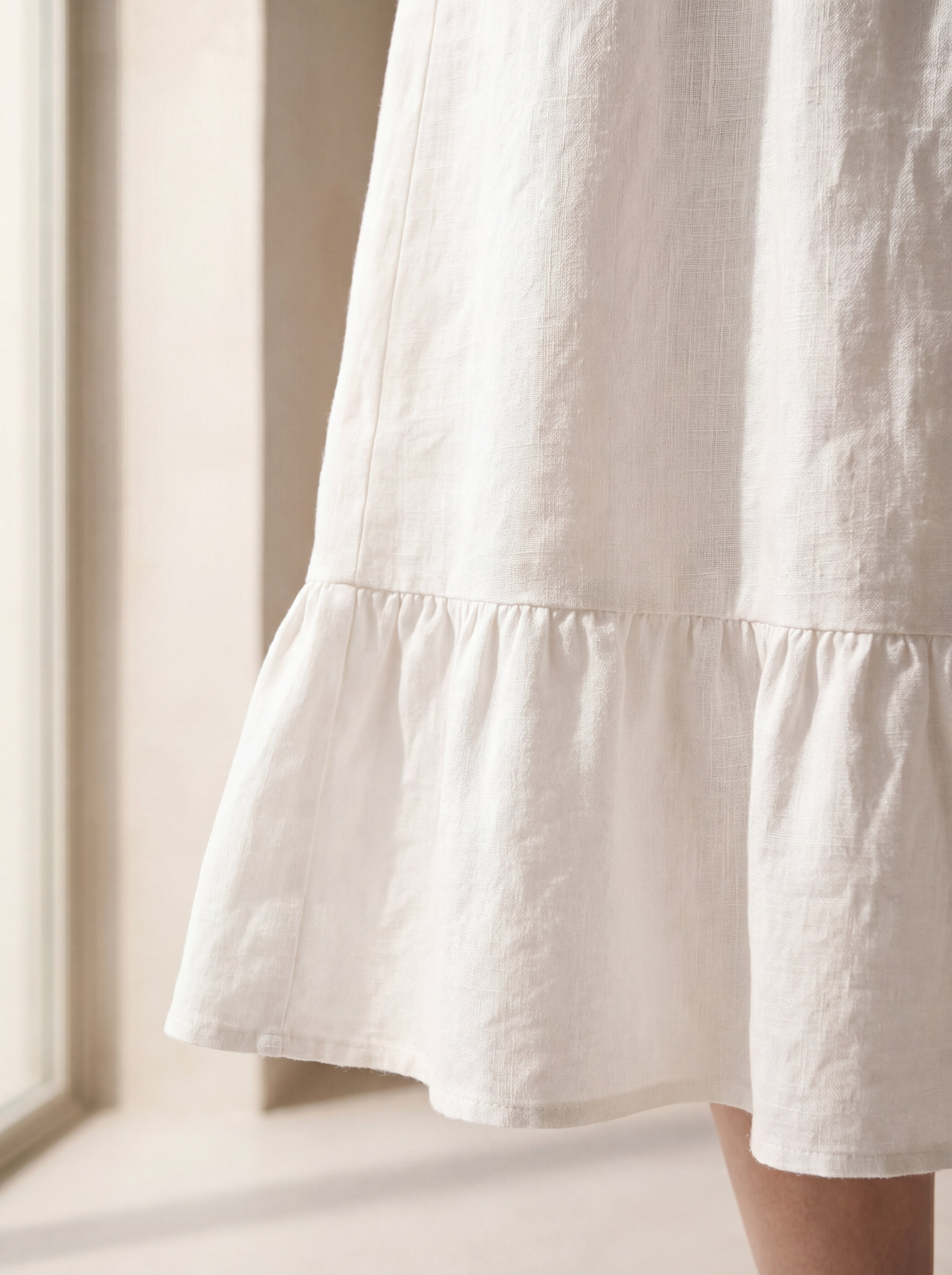 Vestido Midi Luiza Branco — Detalhe 03 #Cor_Branco