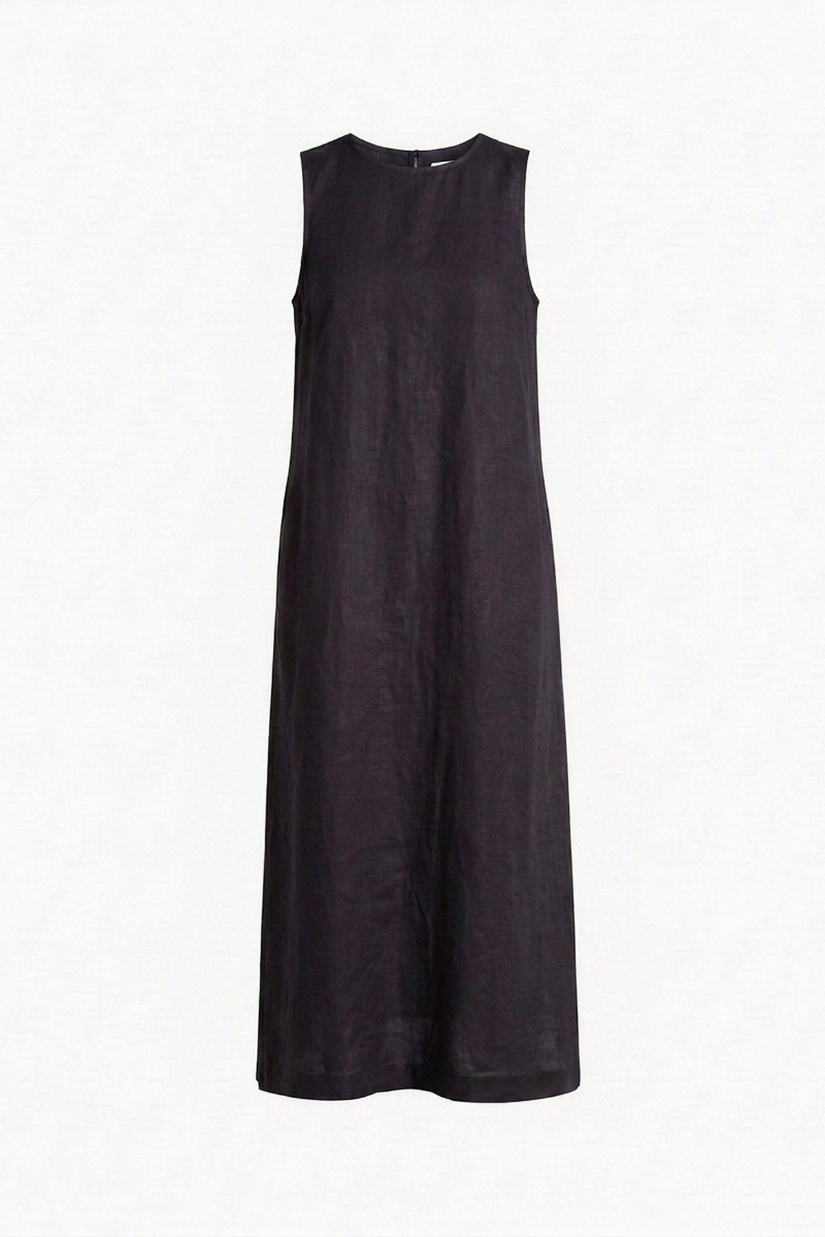 Vestido Alice Midi Linho Puro Preto — Peça