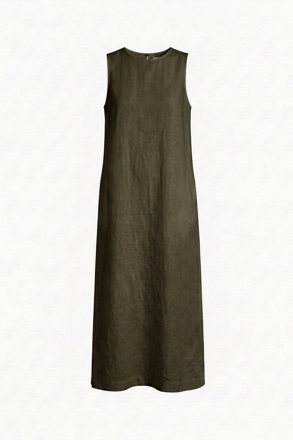 Vestido Alice Midi Linho Puro Verde Militar — Peça