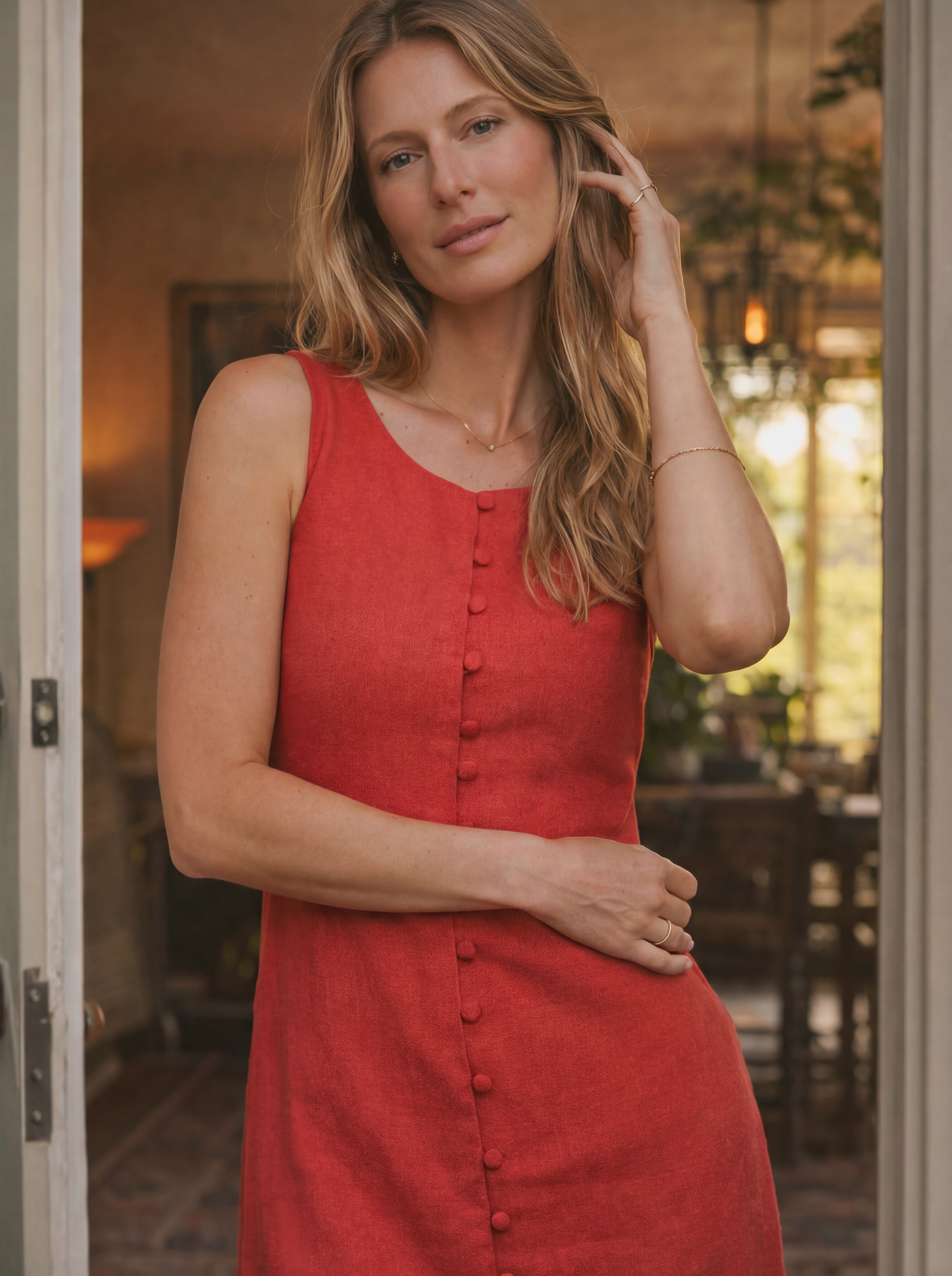 Vestido Midi Carol Linho Puro