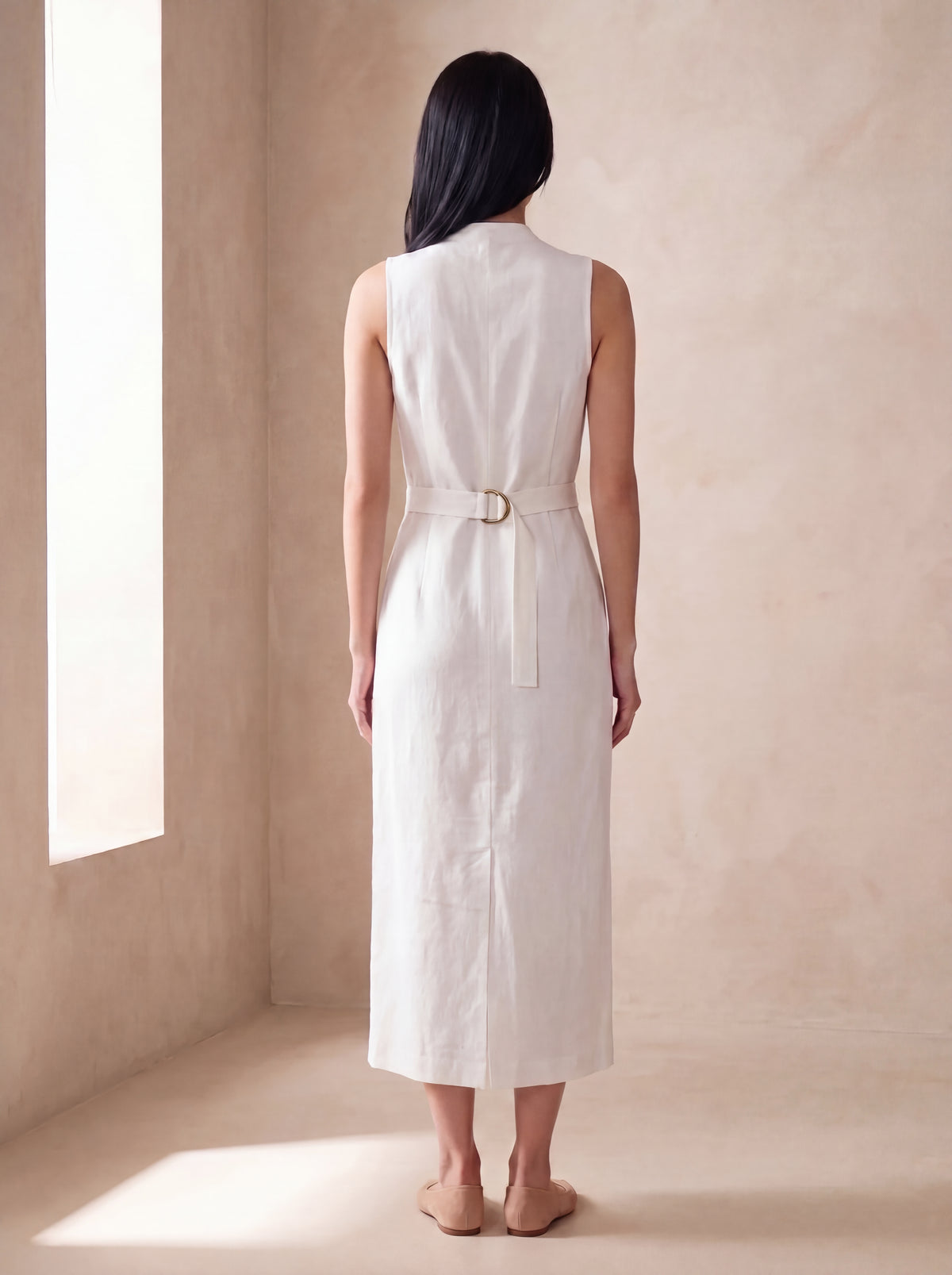 Vestido Midi Carol Branco — Costas 01 #Cor_Branco
