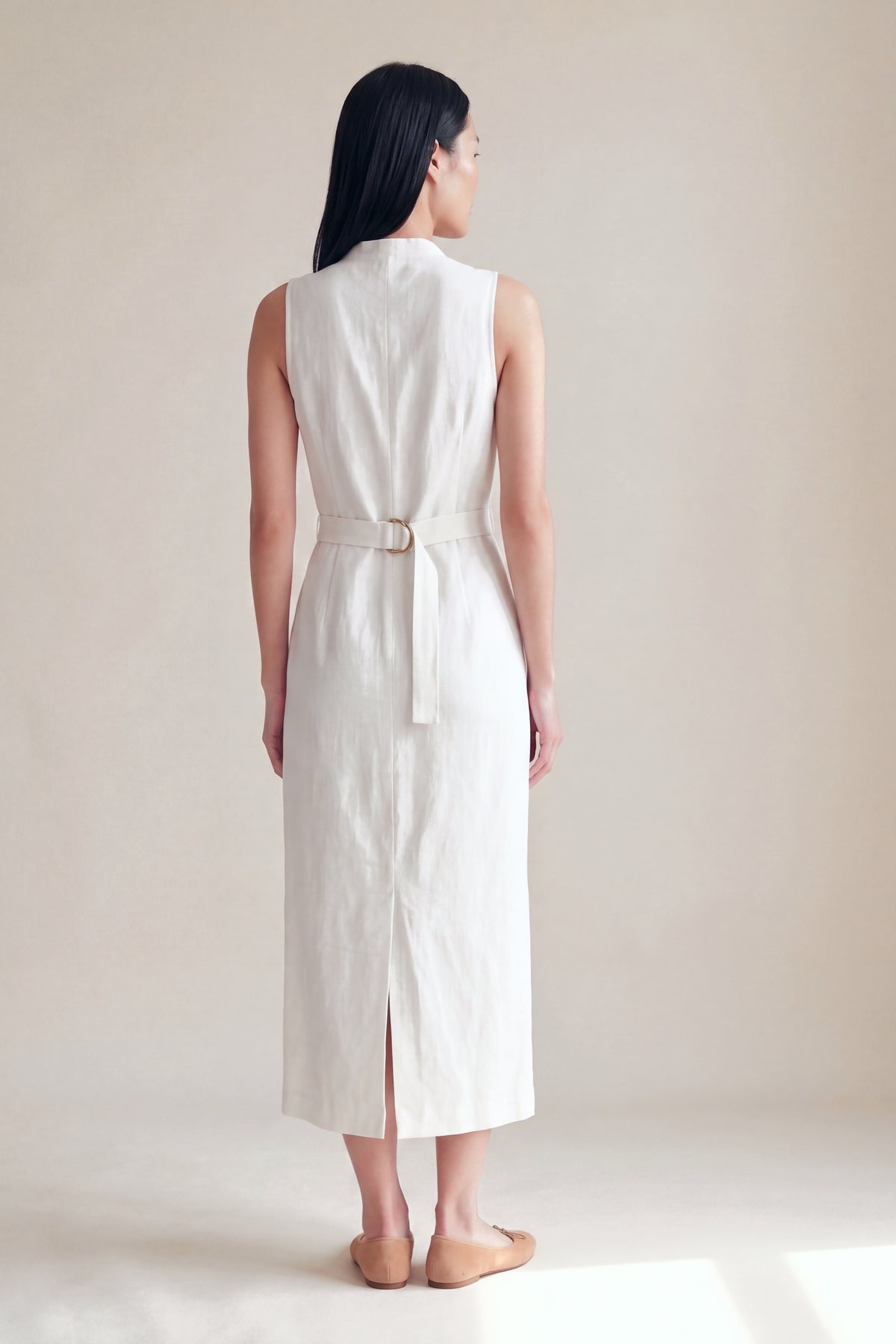 Vestido Midi Carol Branco — Costas