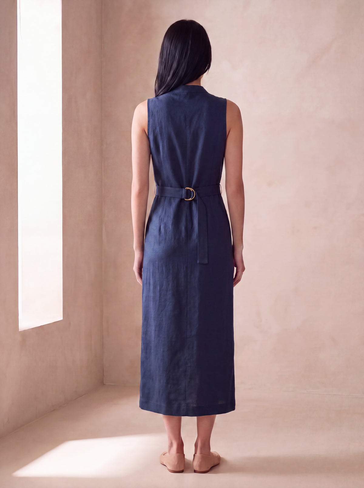Vestido Midi Carol Marinho — Costas 01 #Cor_Marinho