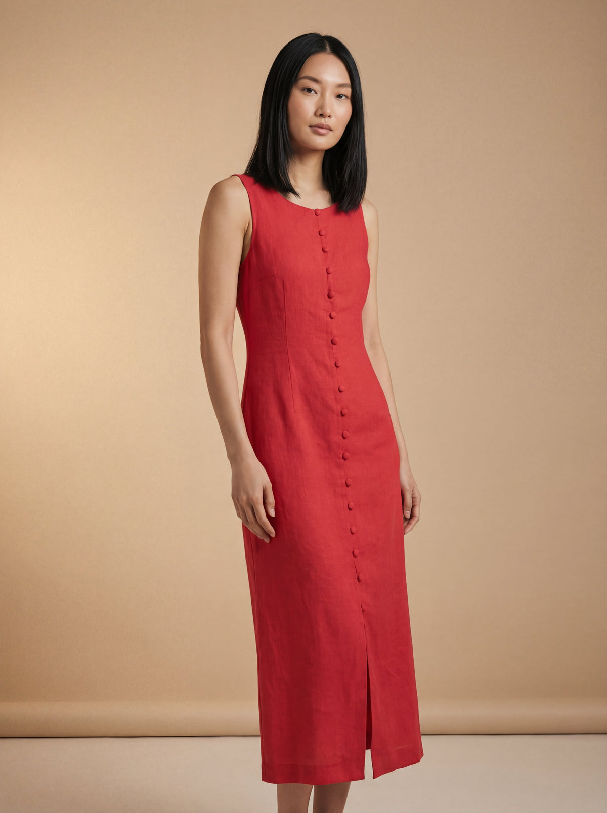 Vestido Midi Carol Linho Puro