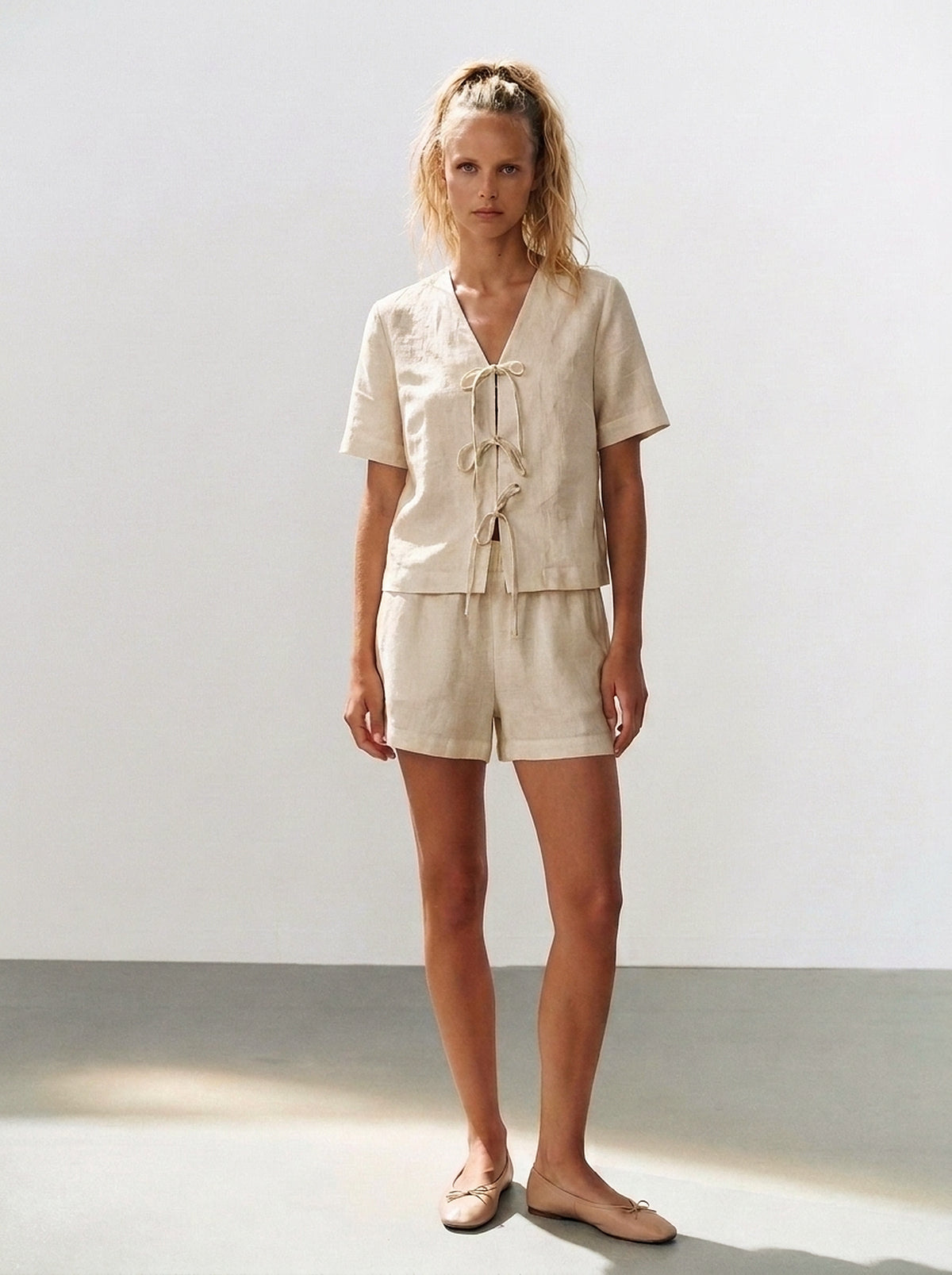 Blusa Laços Frontais Cru — Estúdio Frente