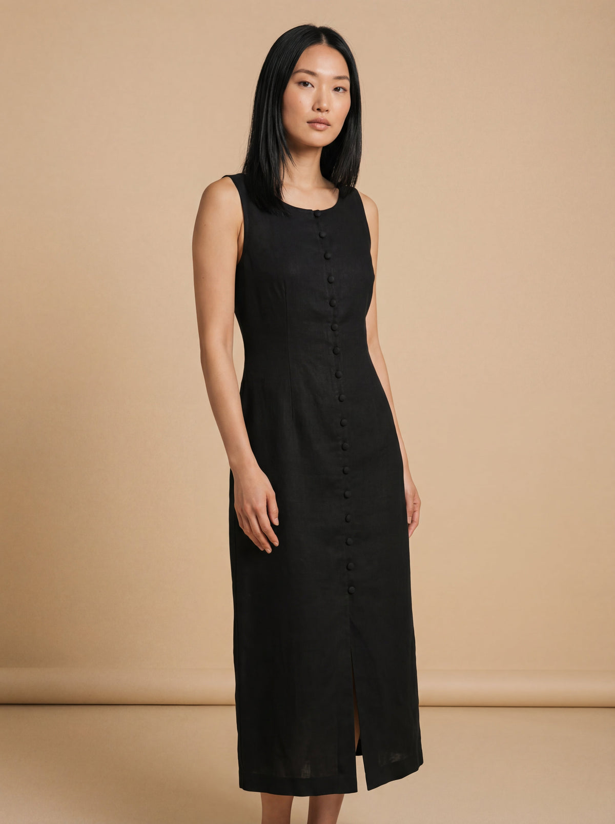Vestido Midi Carol Linho Puro