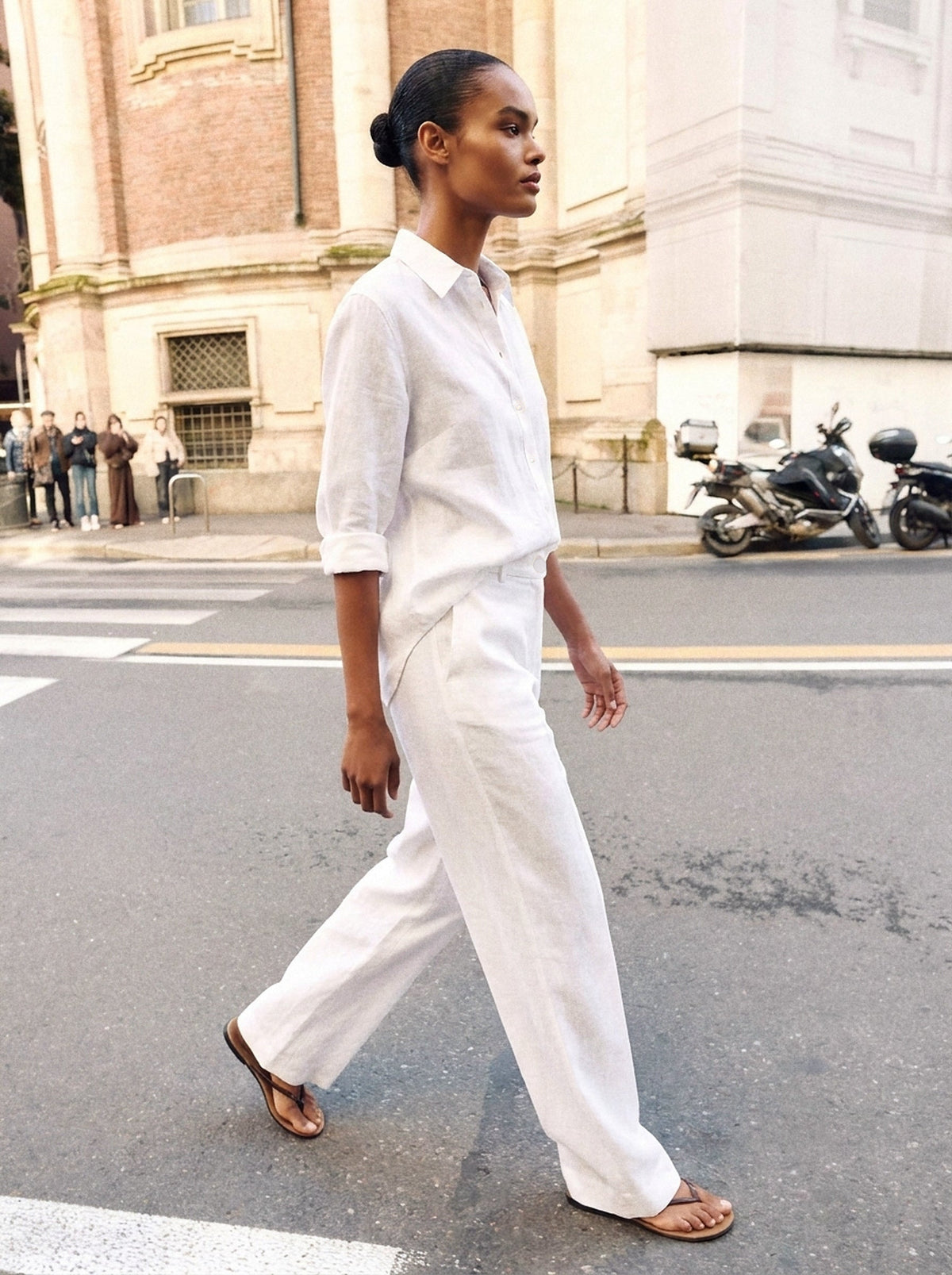 Calça Camila Linho Puro Branco — Rua Andando 02