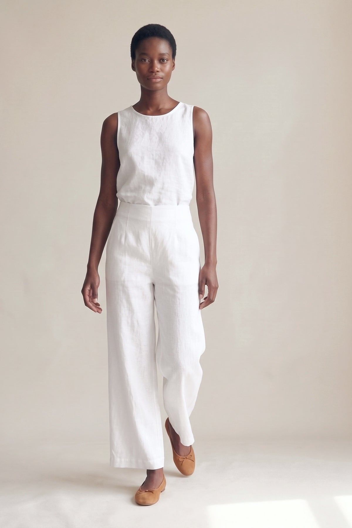 Calça Marina Linho Puro Branco — Andando #Cor_Branco