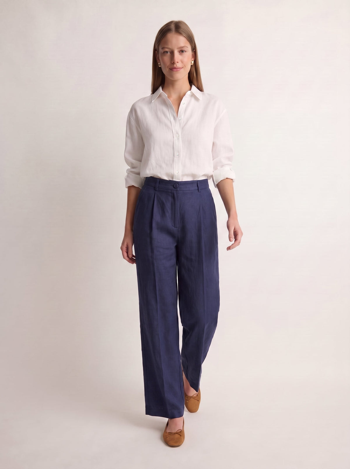Calça Vera Linho Puro Marinho — Look