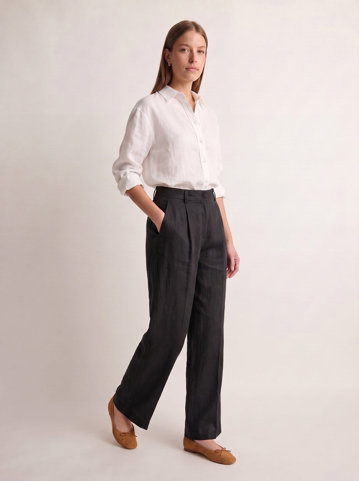 Calça Vera Linho Puro Preto — Look