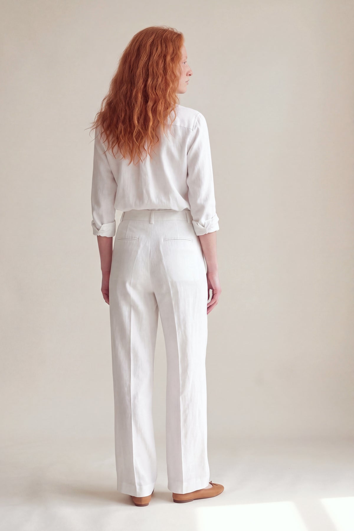 Calça Vera Linho Puro Branco — Costas