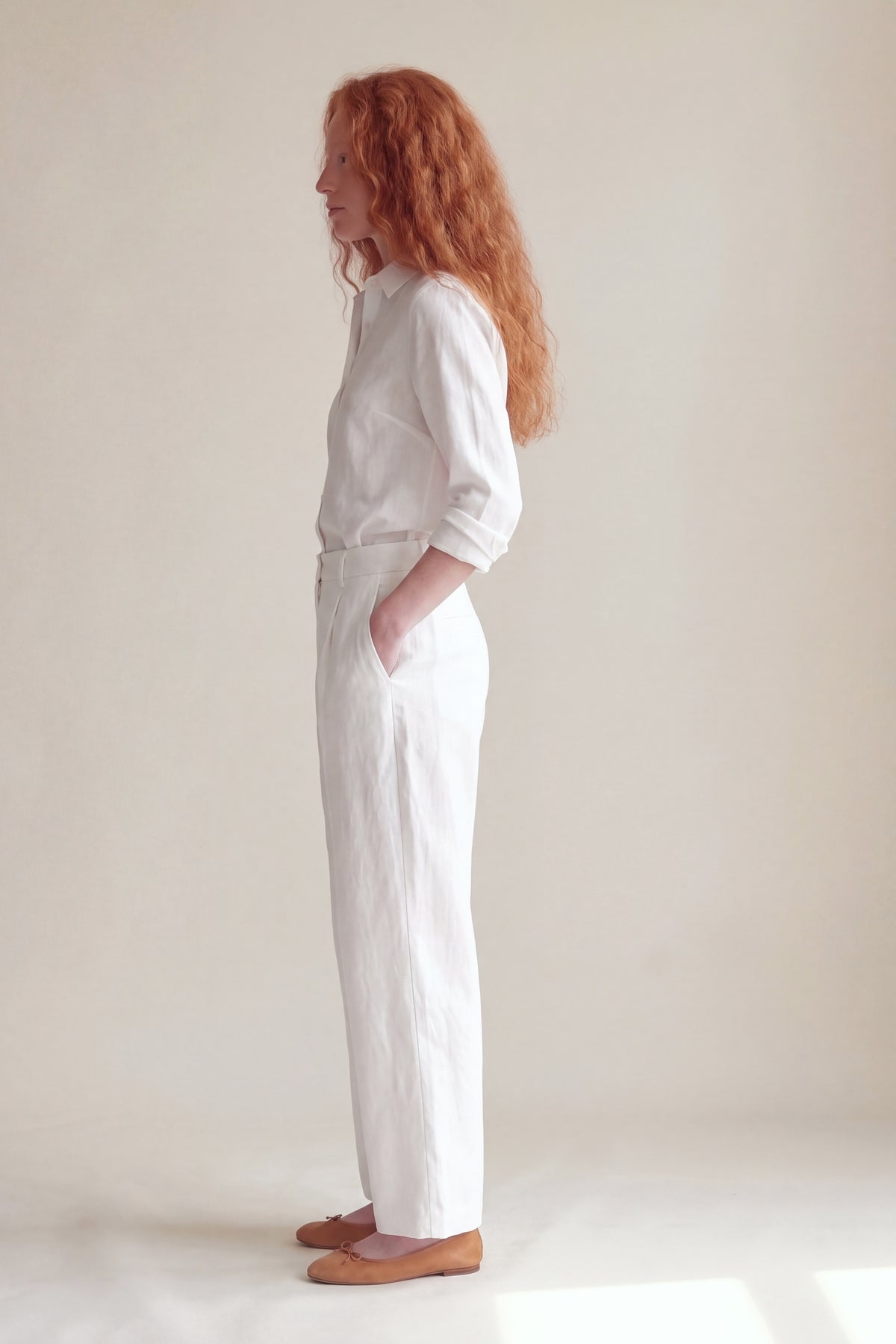 Calça Vera Linho Puro Branco — Perfil