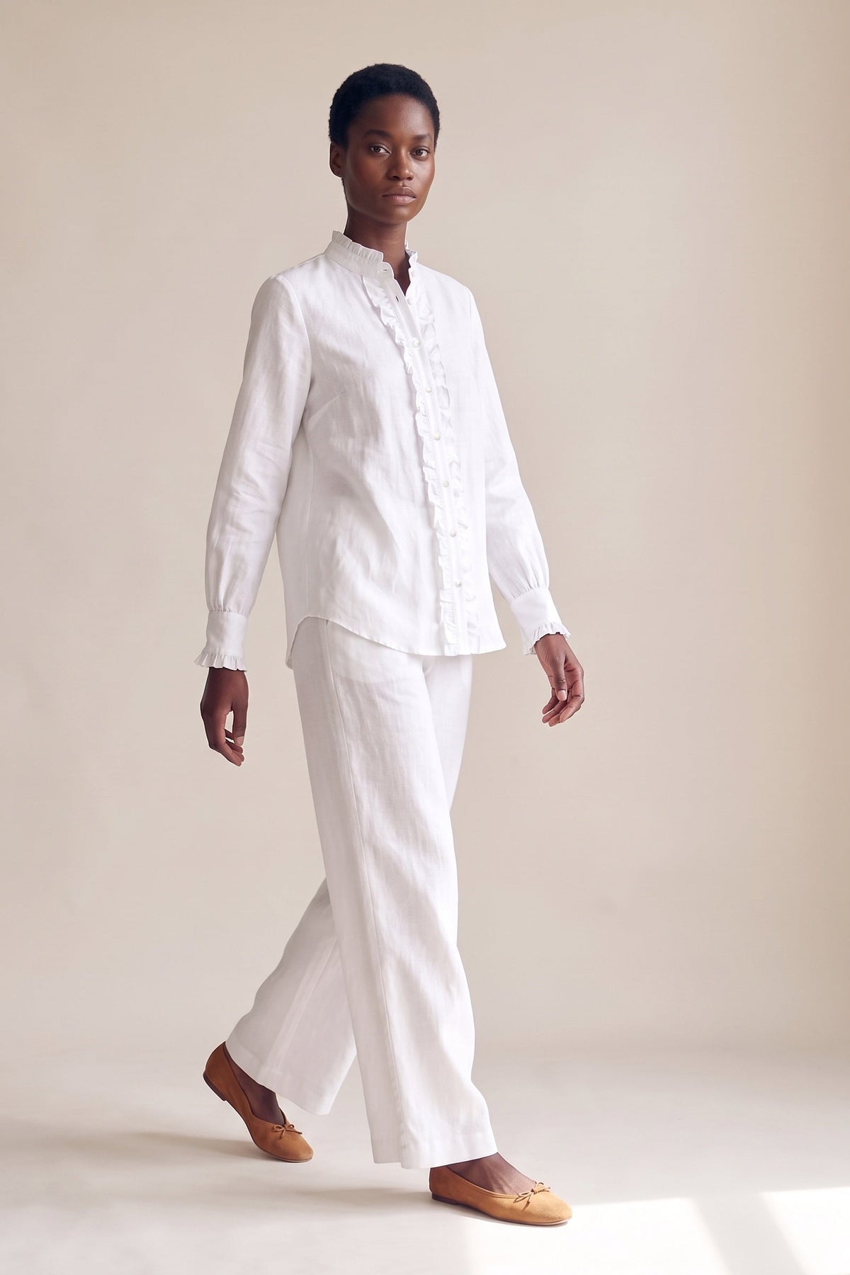 Camisa Ângela Linho Puro Branco — Andando