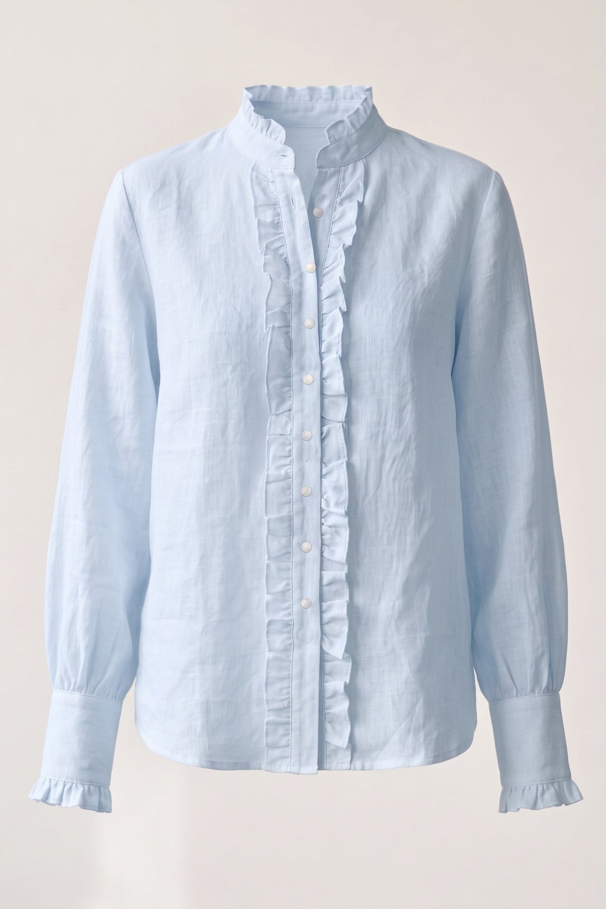 Camisa Ângela Linho Puro Azul Bebê — Peça