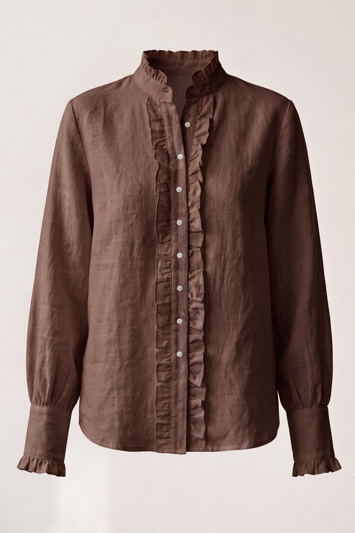 Camisa Ângela Linho Puro Chocolate — Peça