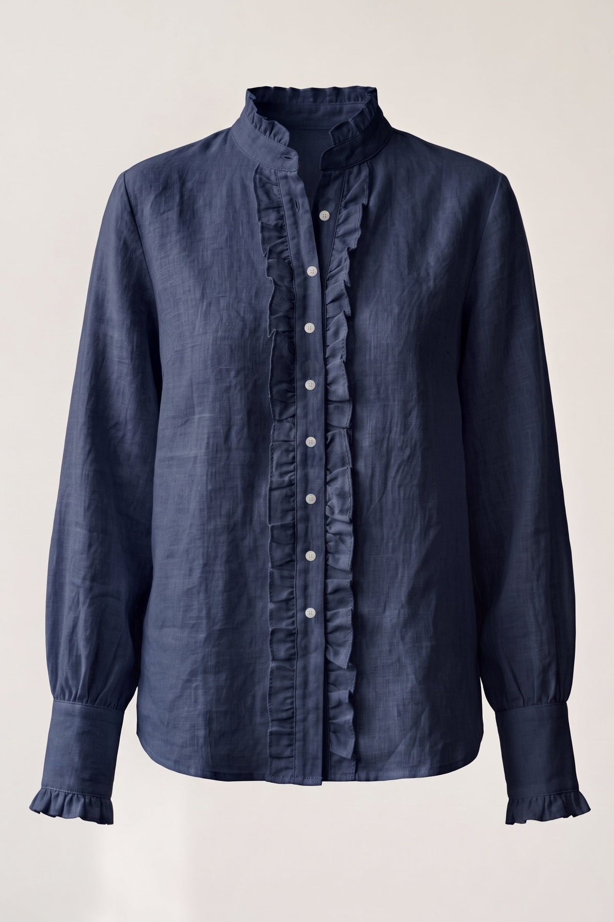 Camisa Ângela Linho Puro Marinho — Peça