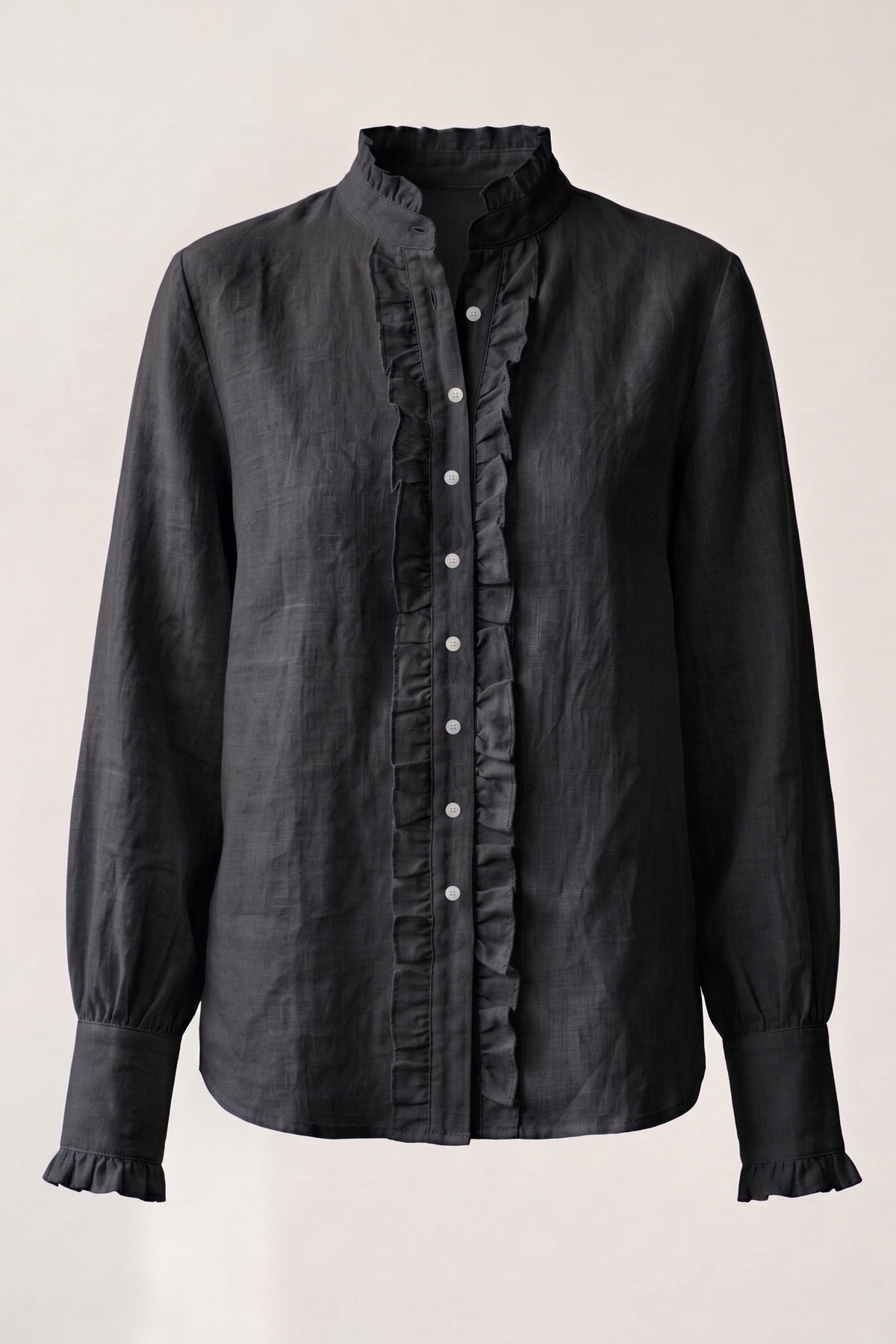Camisa Ângela Linho Puro Preto — Peça