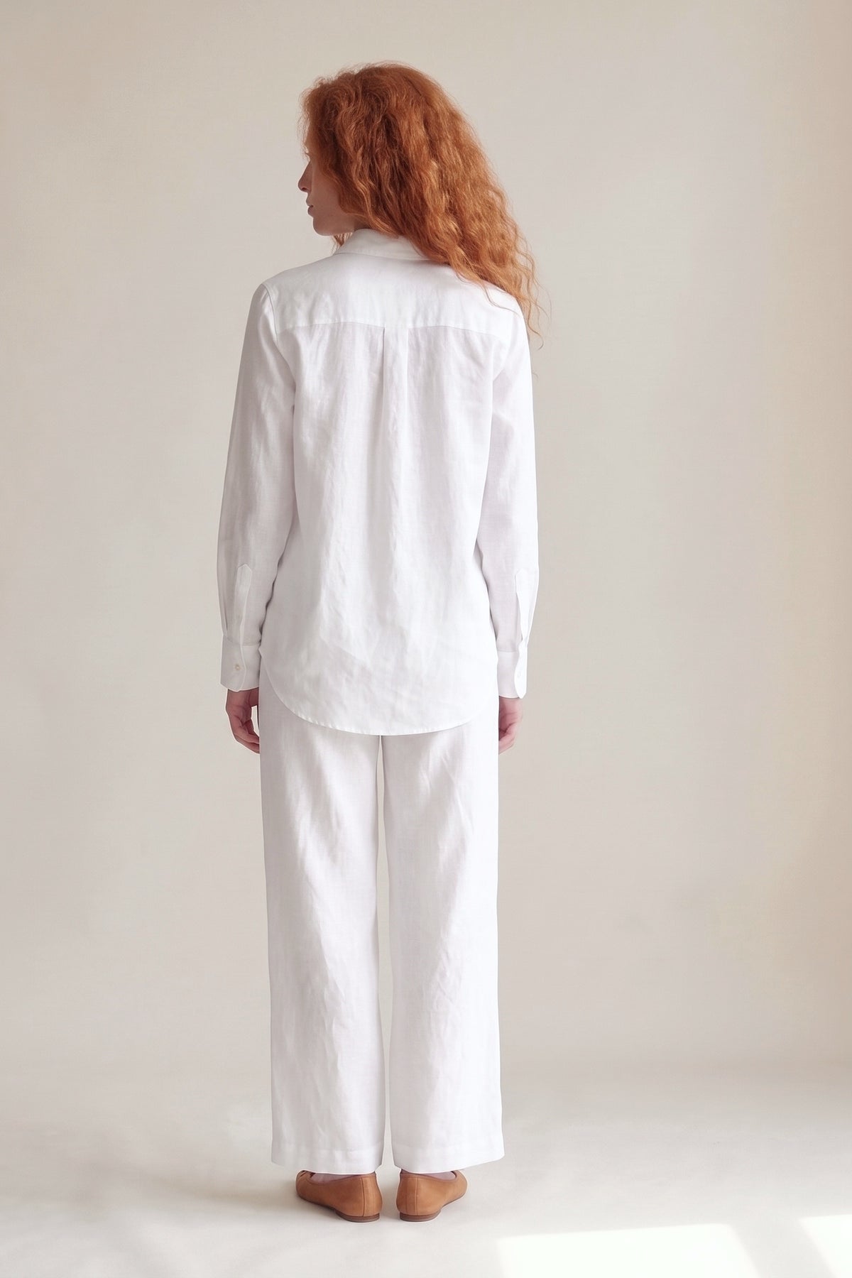 Camisa Edi Linho Puro Branco — Costas