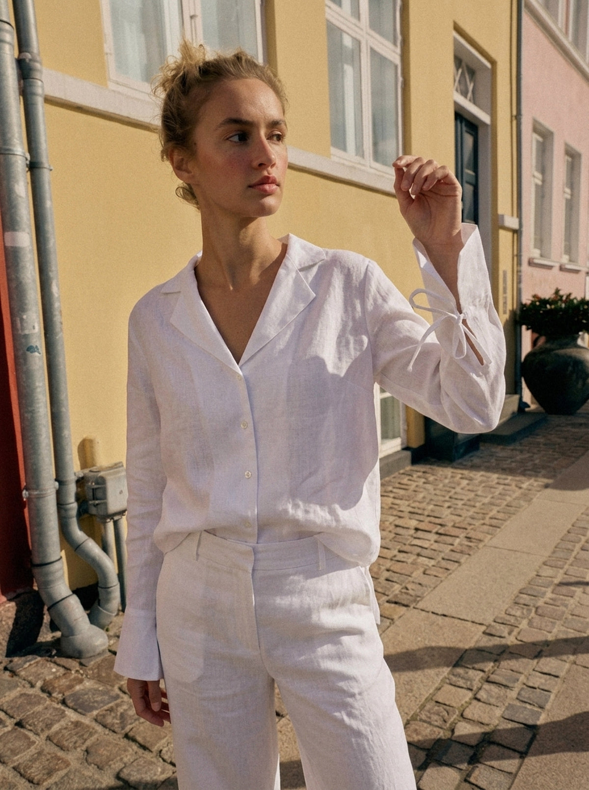 Camisa Paloma Linho Puro Branco — Rua Close