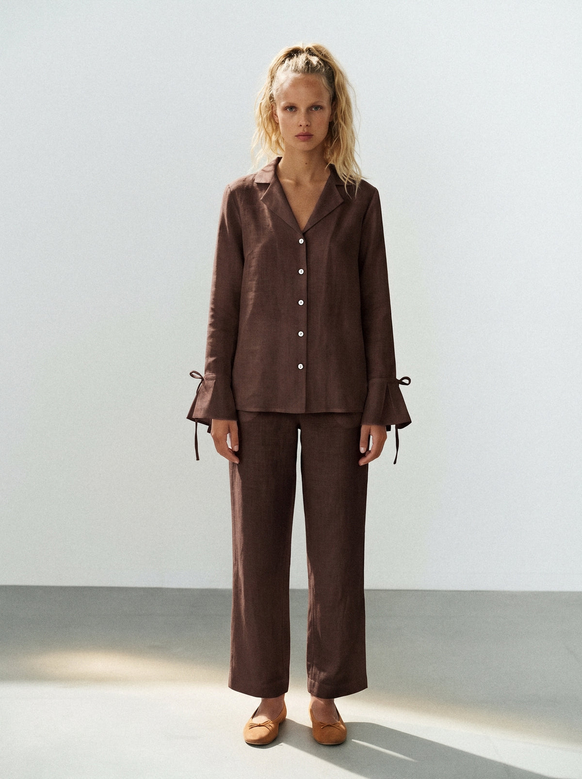 Camisa Paloma Linho Puro Chocolate — Estúdio Frente
