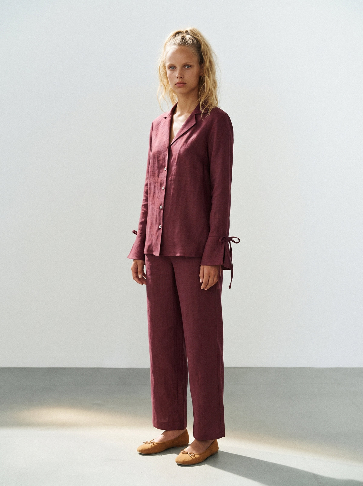 Camisa Paloma Linho Puro Marsala — Estúdio Frente
