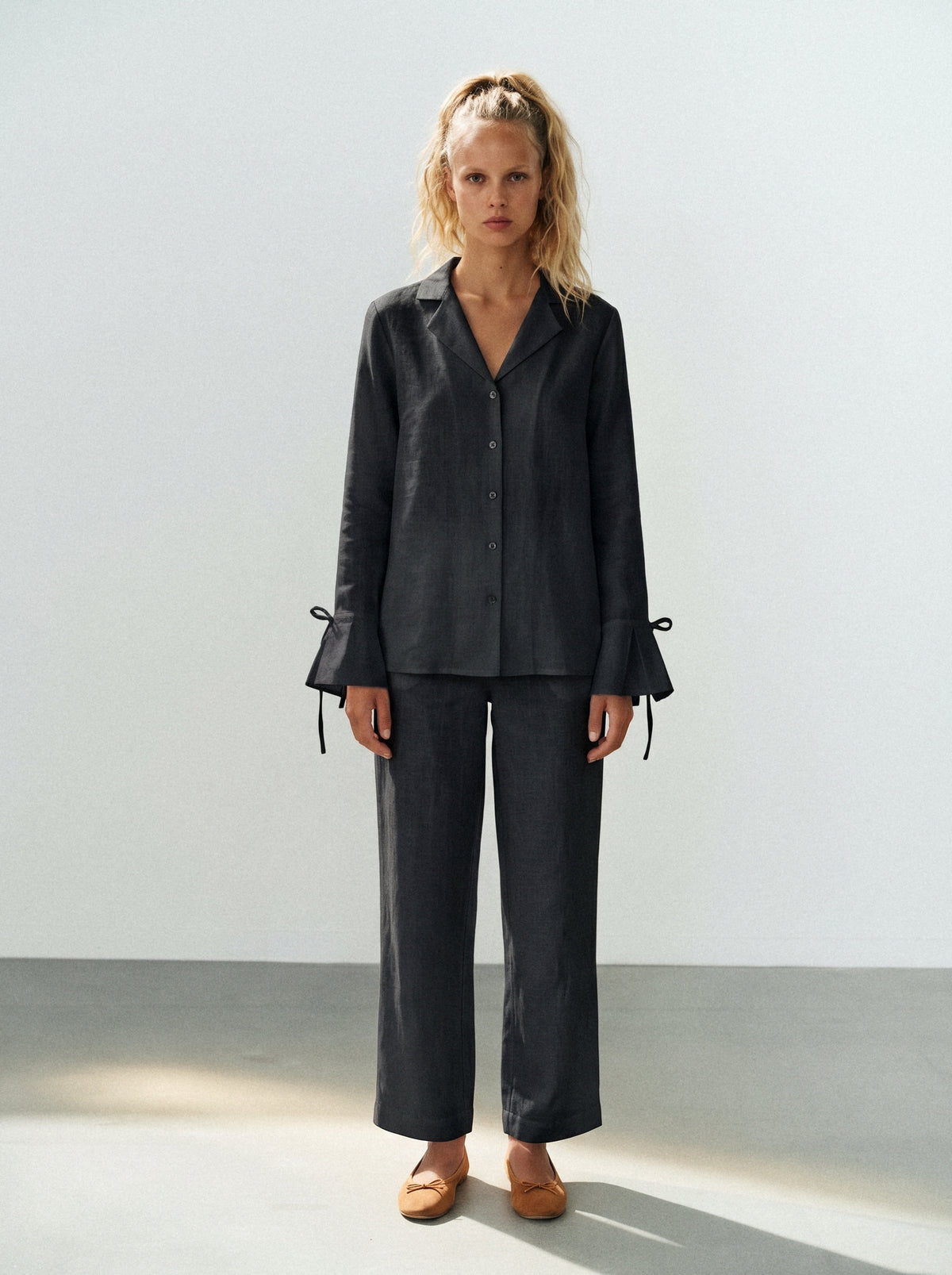 Camisa Paloma Linho Puro Preto — Estúdio Frente