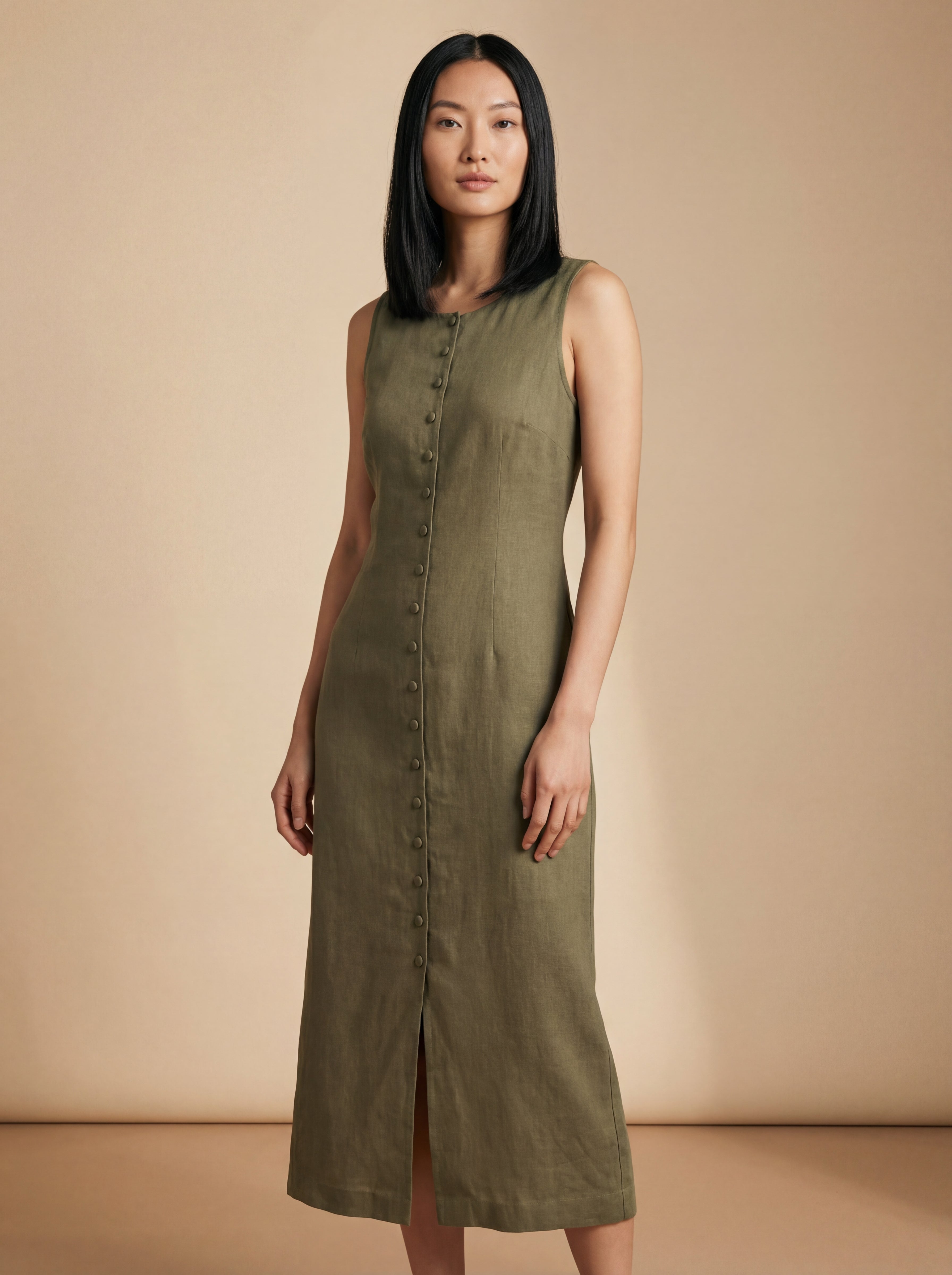 Vestido Midi Carol Linho Puro
