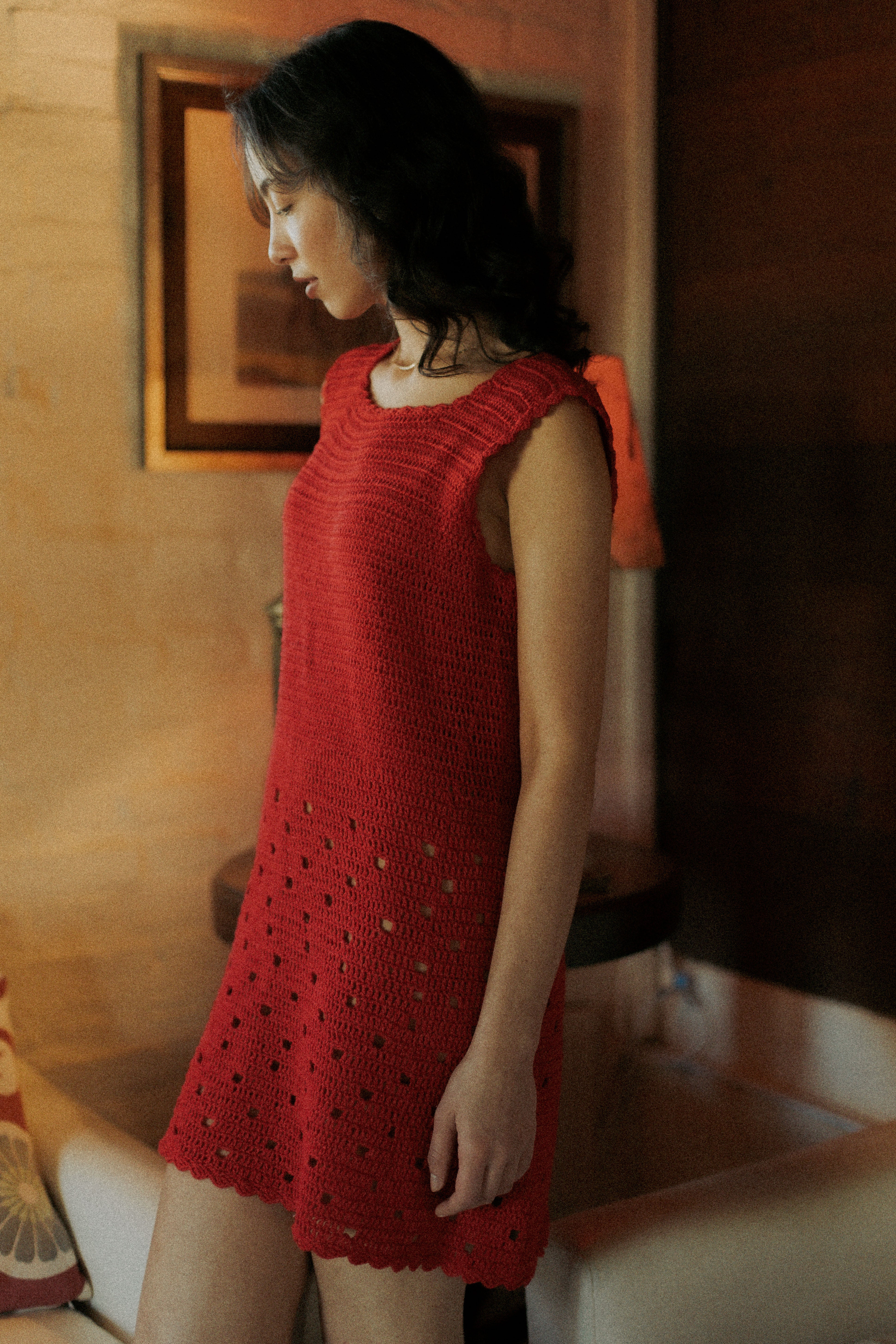 Vestido Alma Cereja 100% Artesanal