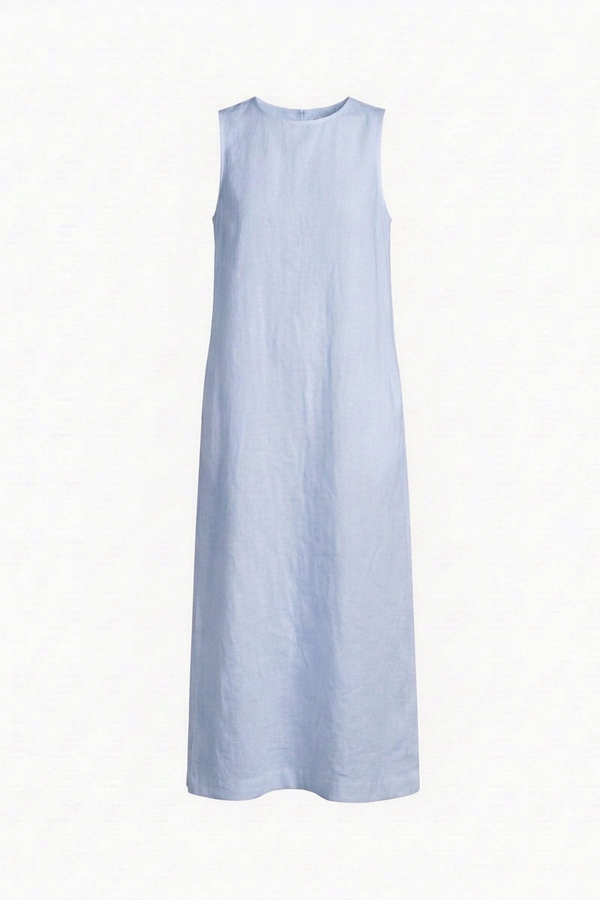 Vestido Alice Midi Linho Puro Azul Bebê — Peça