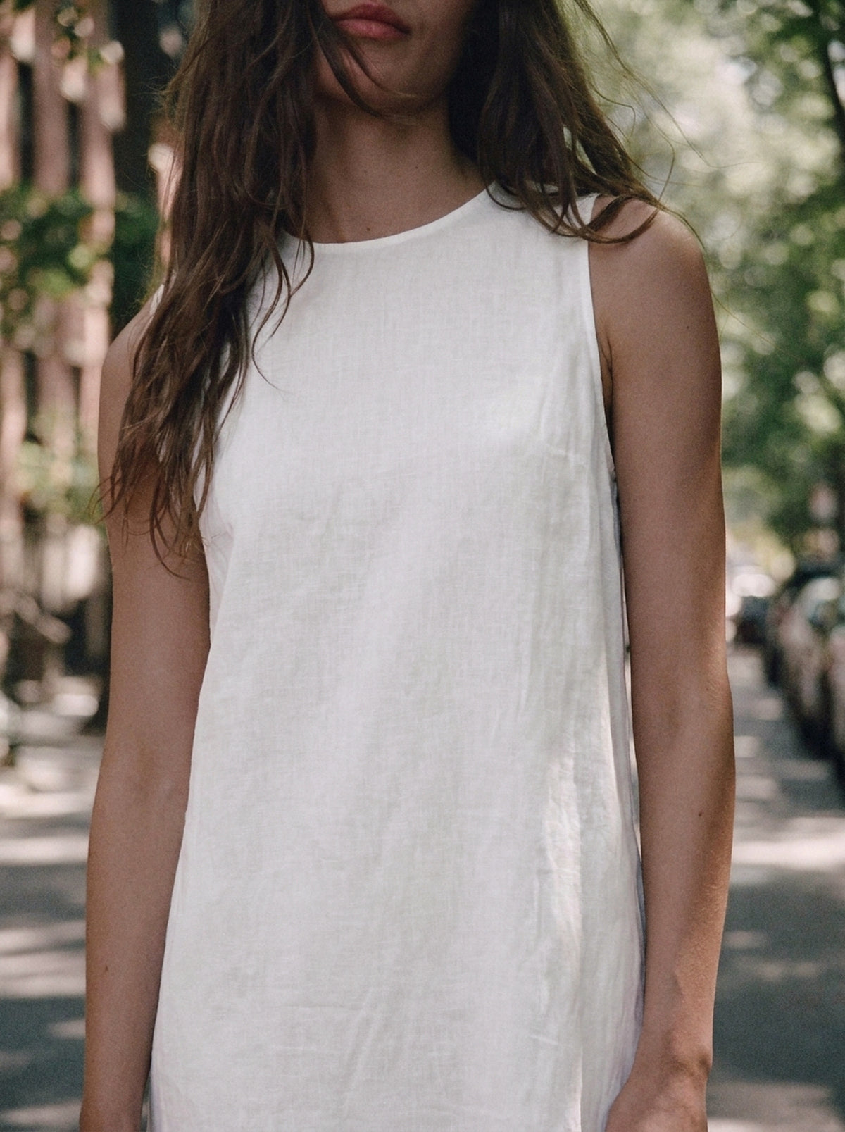 Vestido Alice Midi Linho Puro Branco — Parque Close