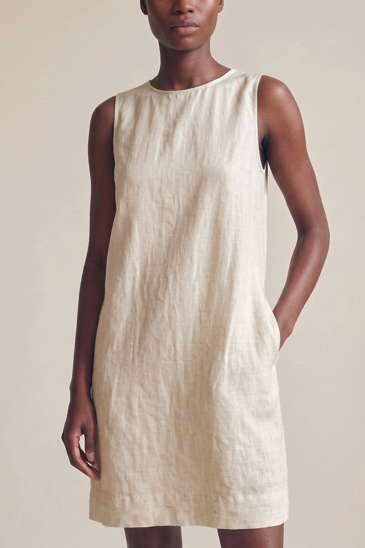 Vestido Alice Linho Puro Cru — Detalhe