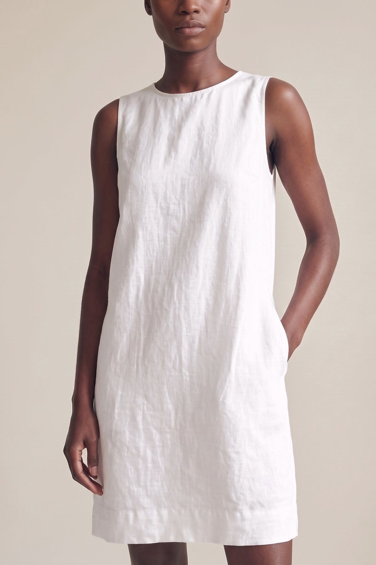 Vestido Alice Linho Puro Branco — Detalhe