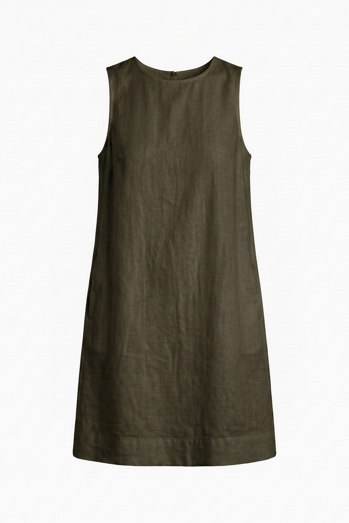 Vestido Alice Linho Puro Verde Militar — Peça