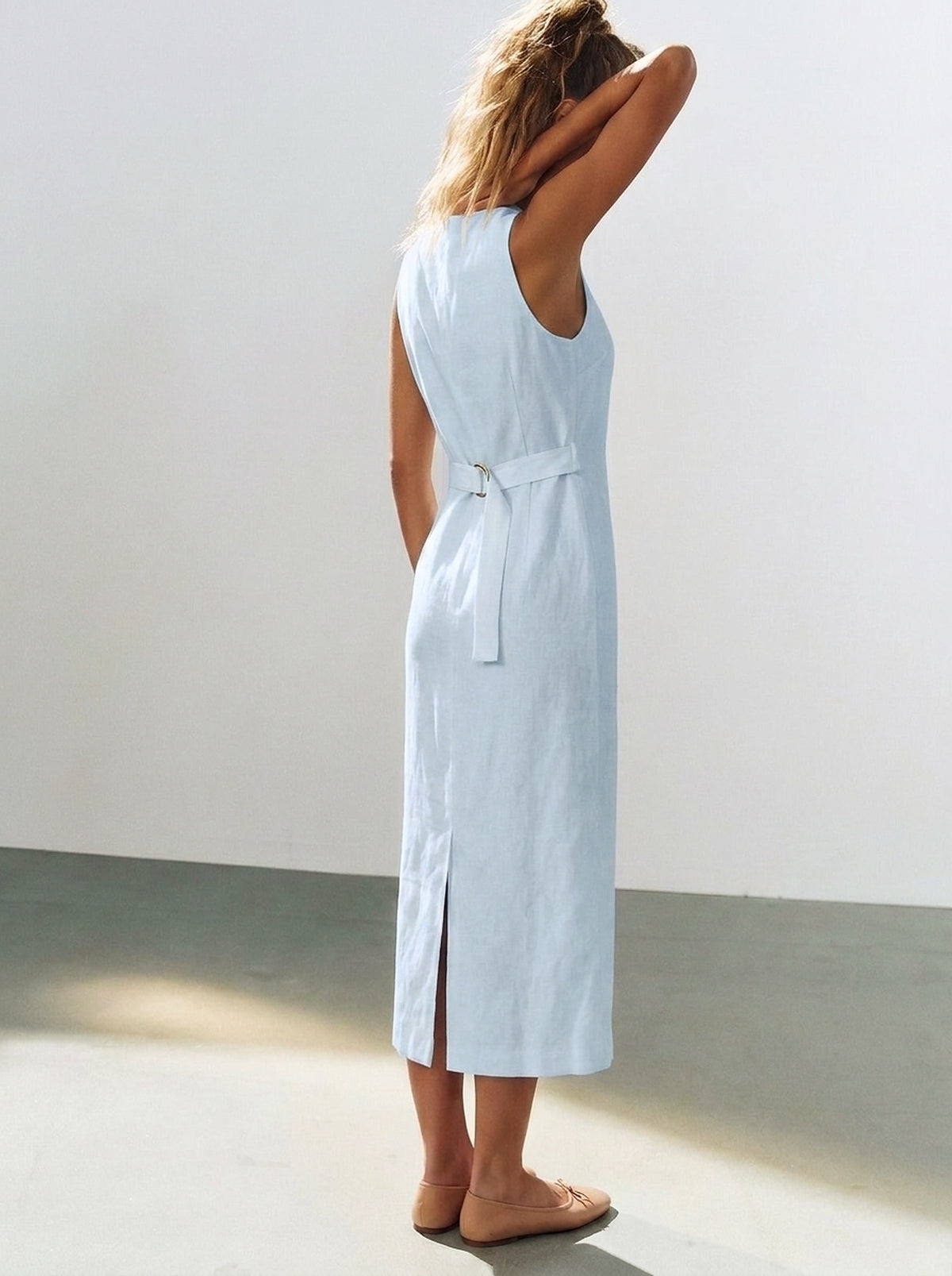 Vestido Midi Carol Azul Bebê — Estúdio Costas
