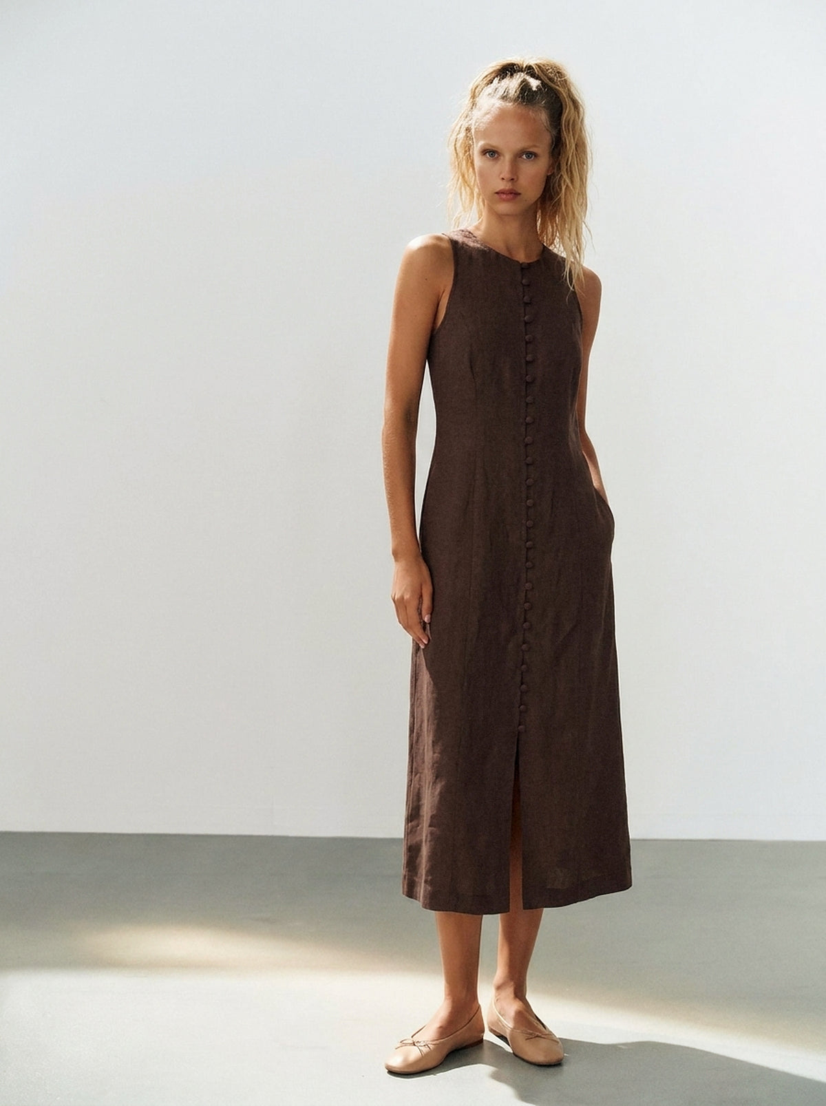 Vestido Midi Carol Chocolate — Estúdio Frente