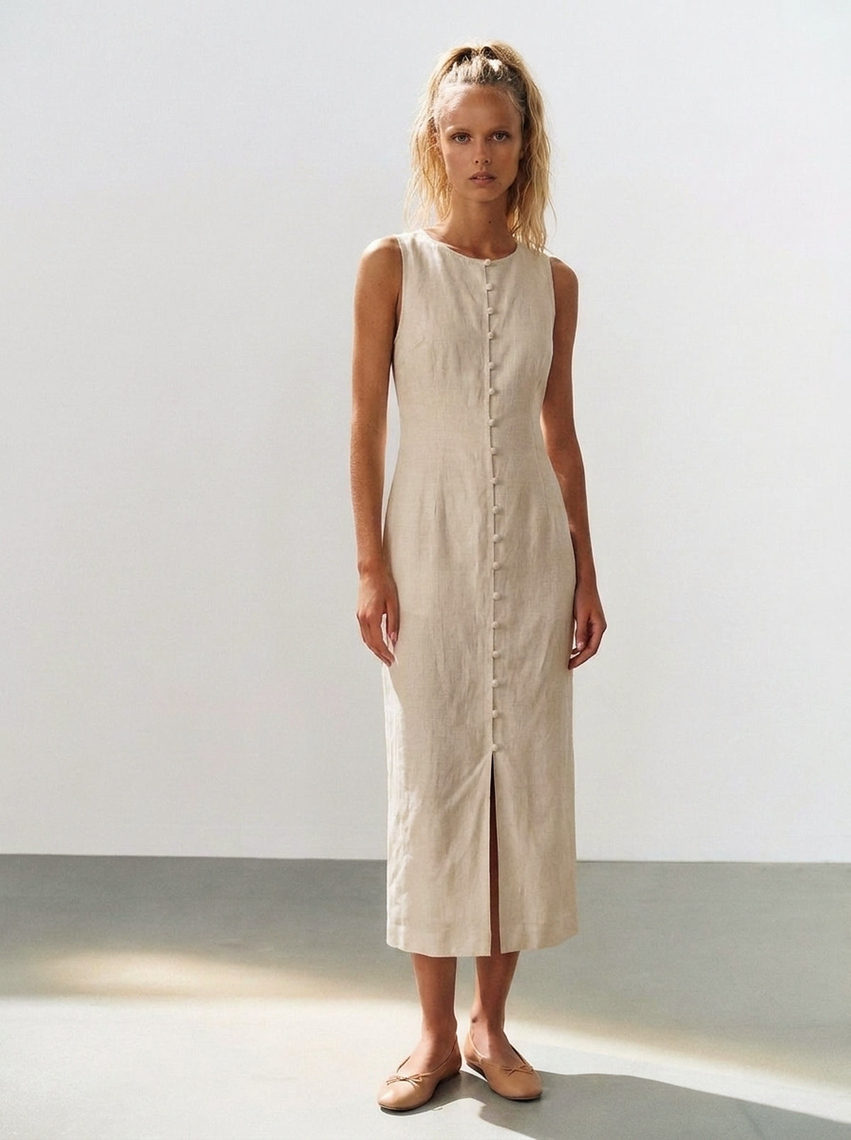 Vestido Midi Carol Cru — Estúdio Frente