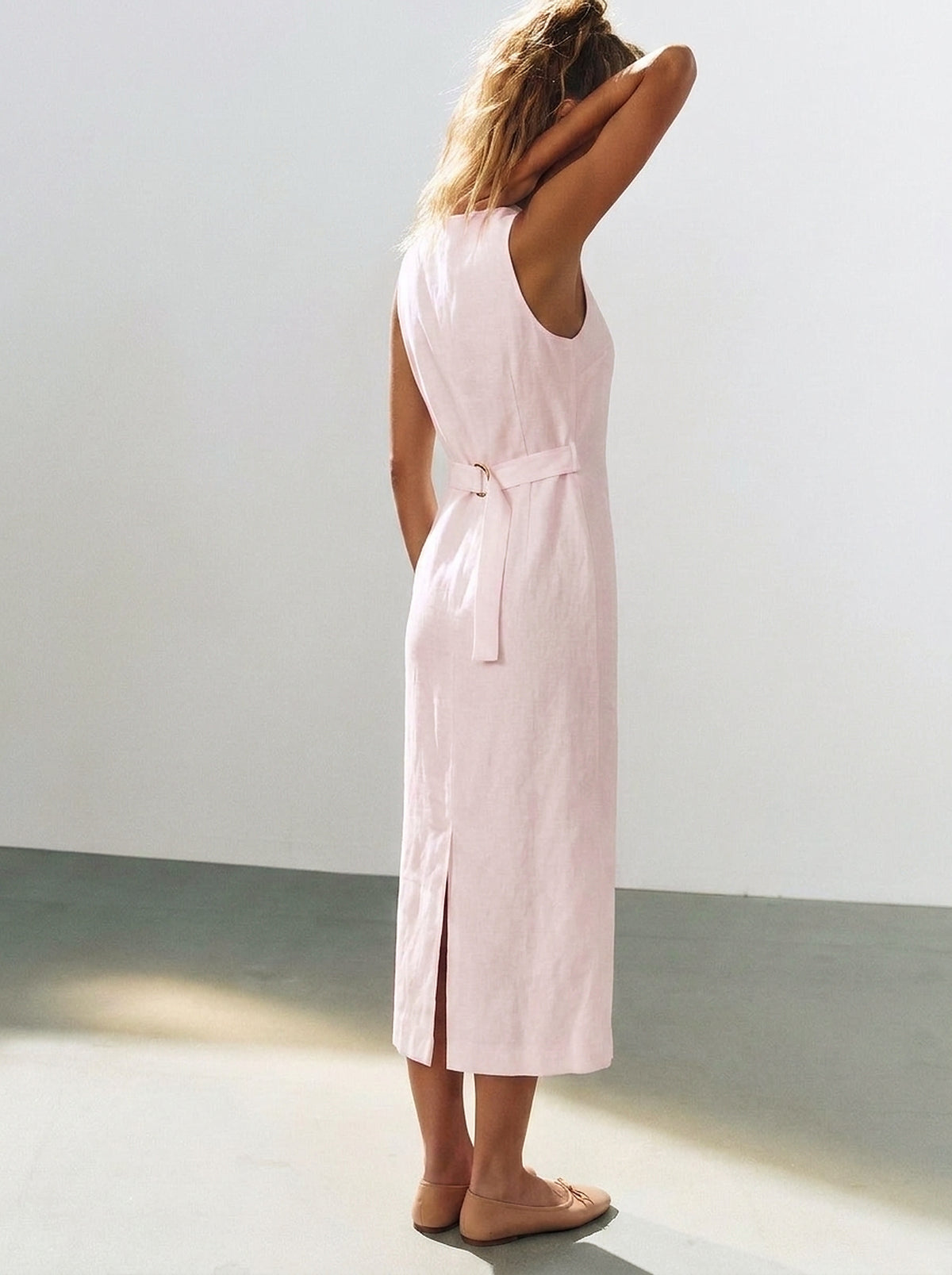 Vestido Midi Carol Rosa Bebê — Estúdio Costas