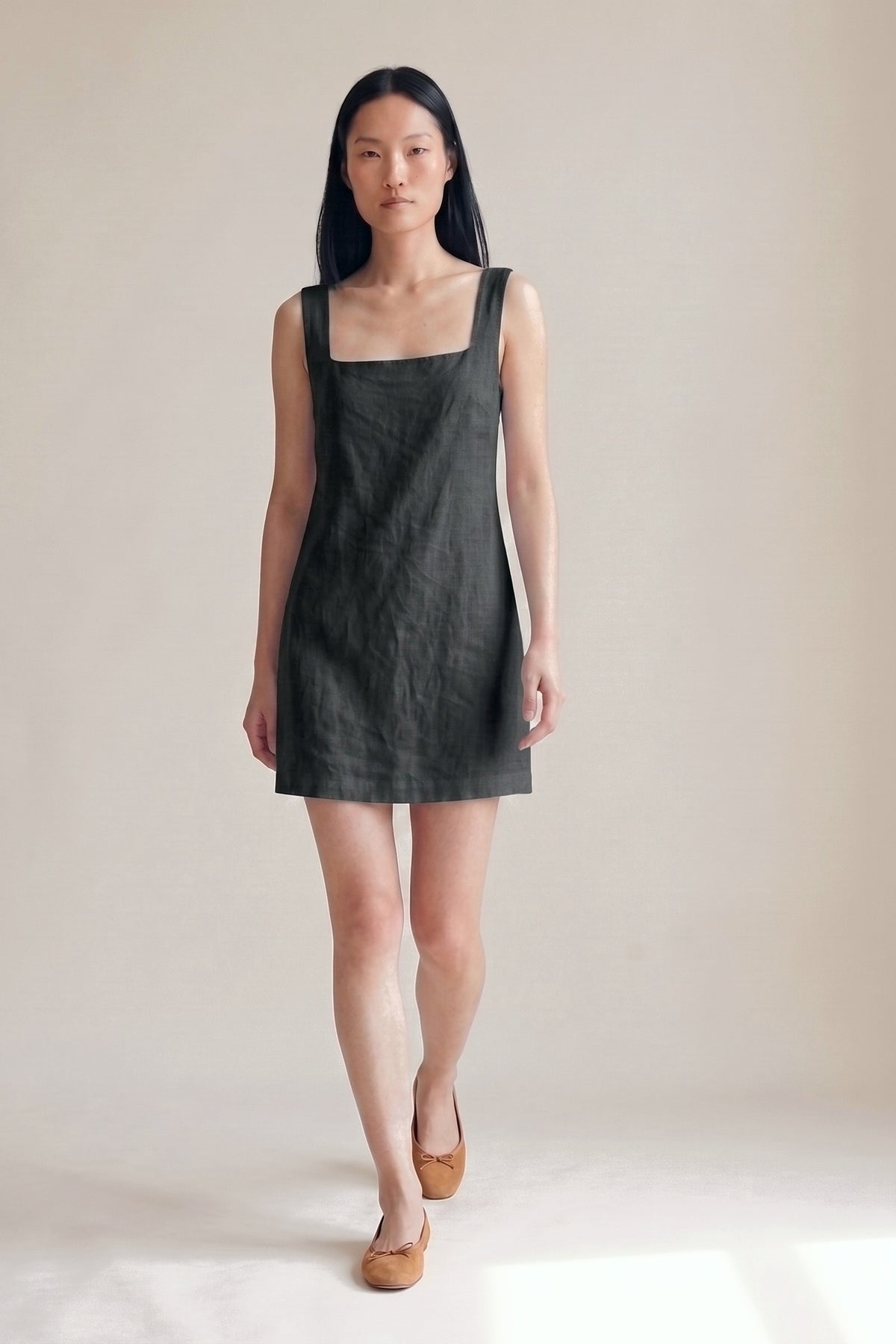 Vestido Laura Linho Puro Preto — Andando #Cor_Preto